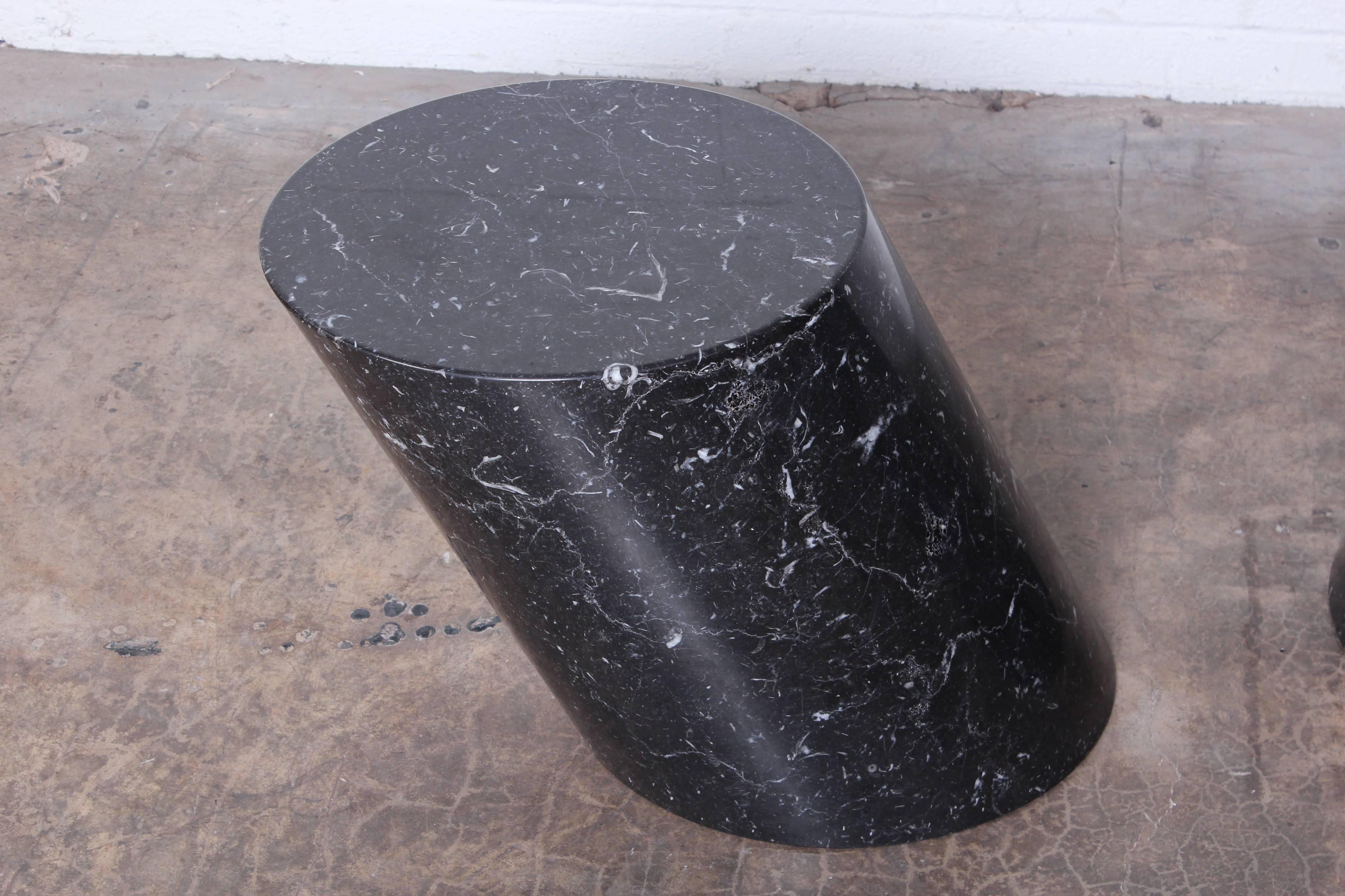 Pair of Marble Stump Tables by Lucia Mercer for Knoll 3