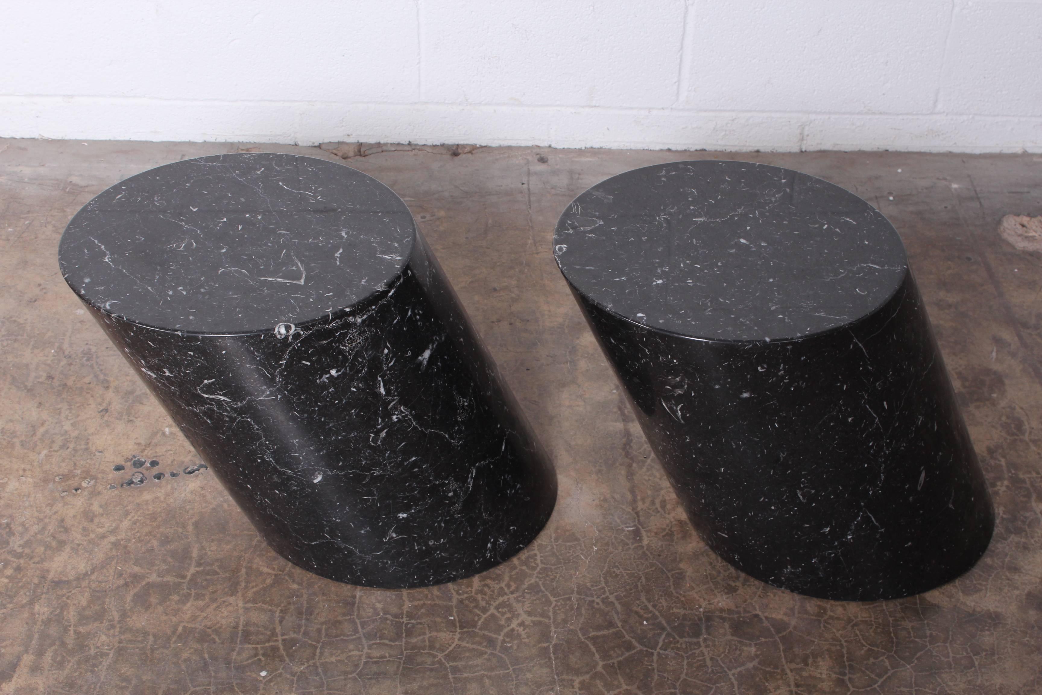 Pair of Marble Stump Tables by Lucia Mercer for Knoll 6