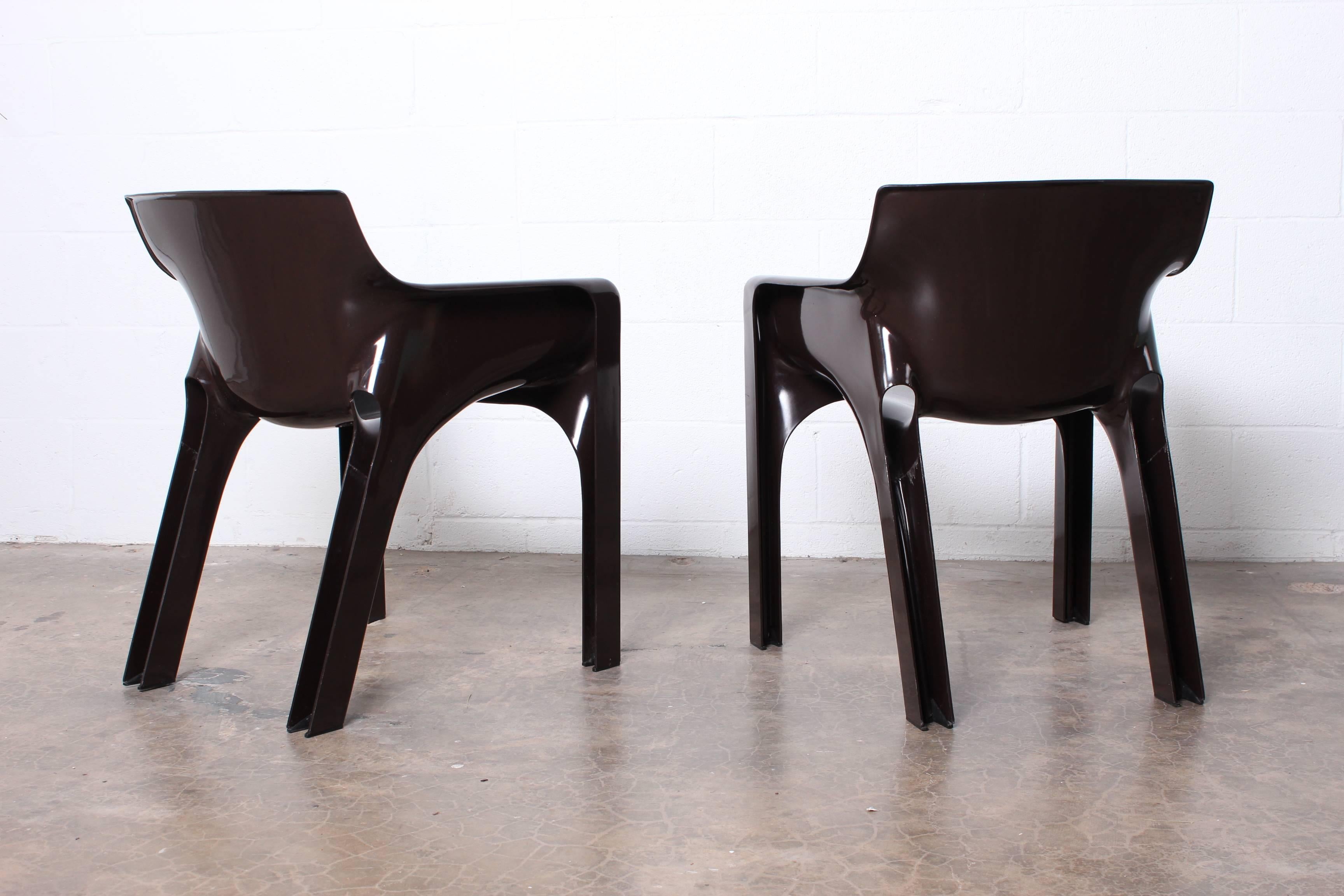 Set of Six Gaudi Dining Chairs by Vico Magistretti 1