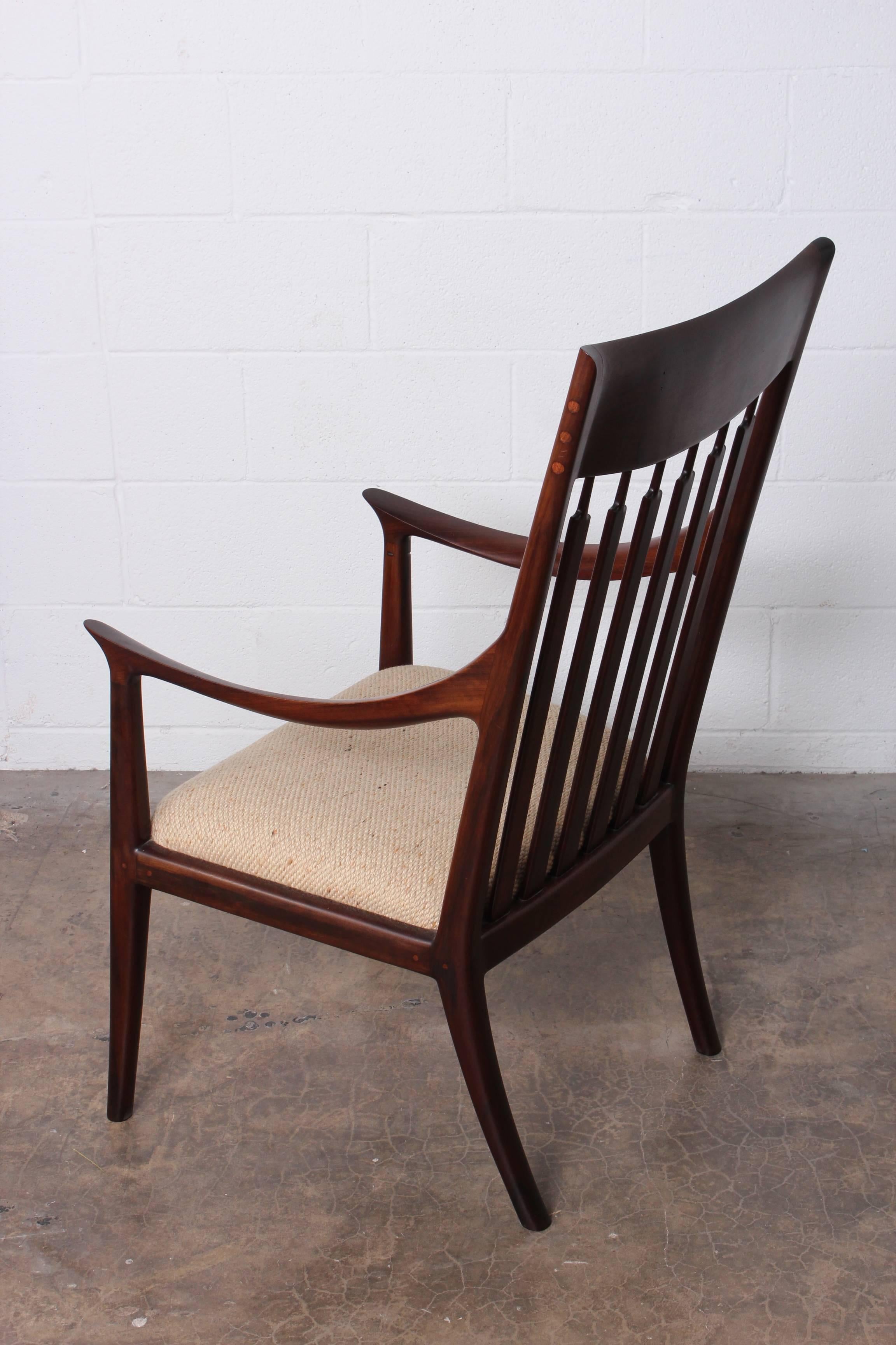 Walnut Craft Armchair by John Nyquist In Good Condition For Sale In Dallas, TX