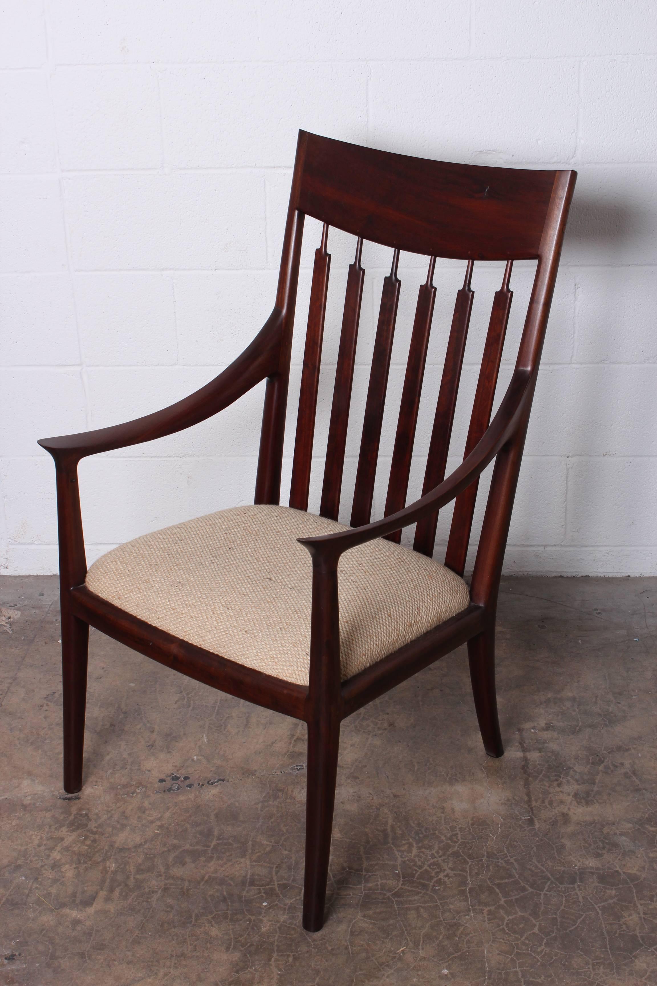 Walnut Craft Armchair by John Nyquist For Sale 1