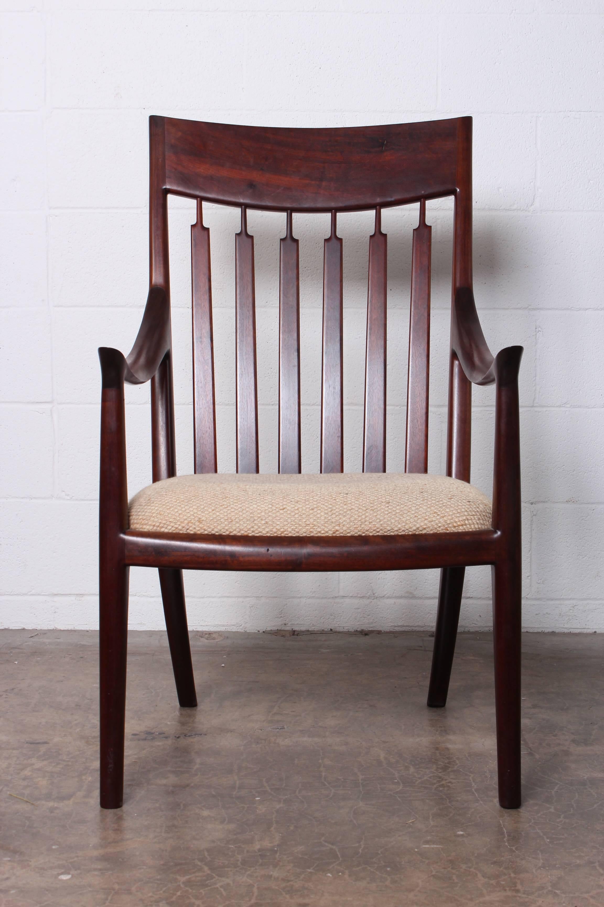 Walnut Craft Armchair by John Nyquist For Sale 4