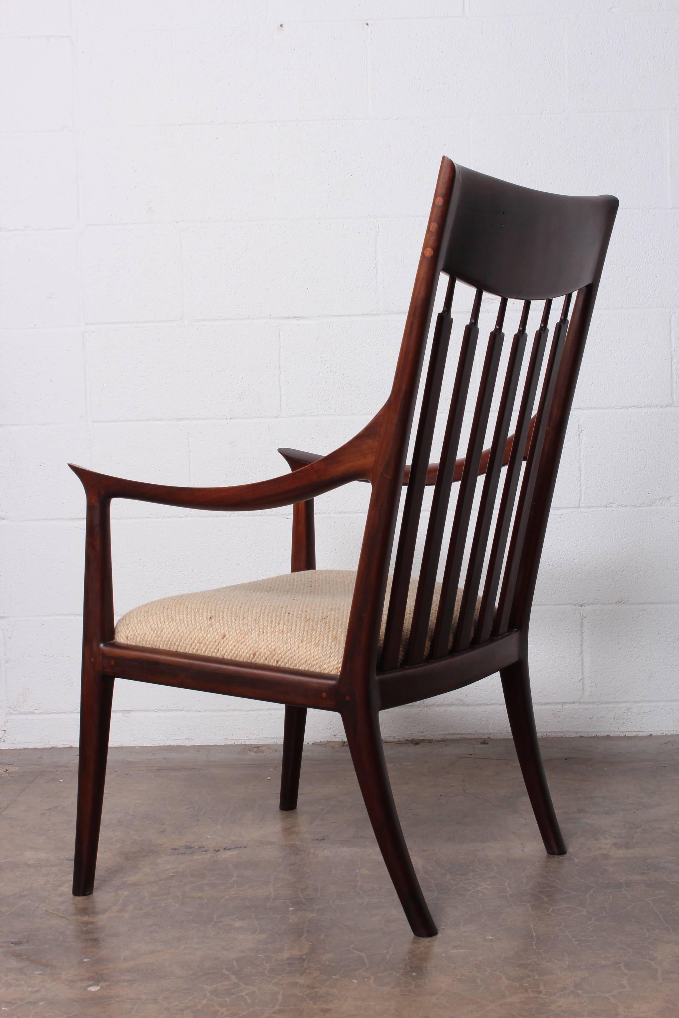 Walnut Craft Armchair by John Nyquist For Sale 6