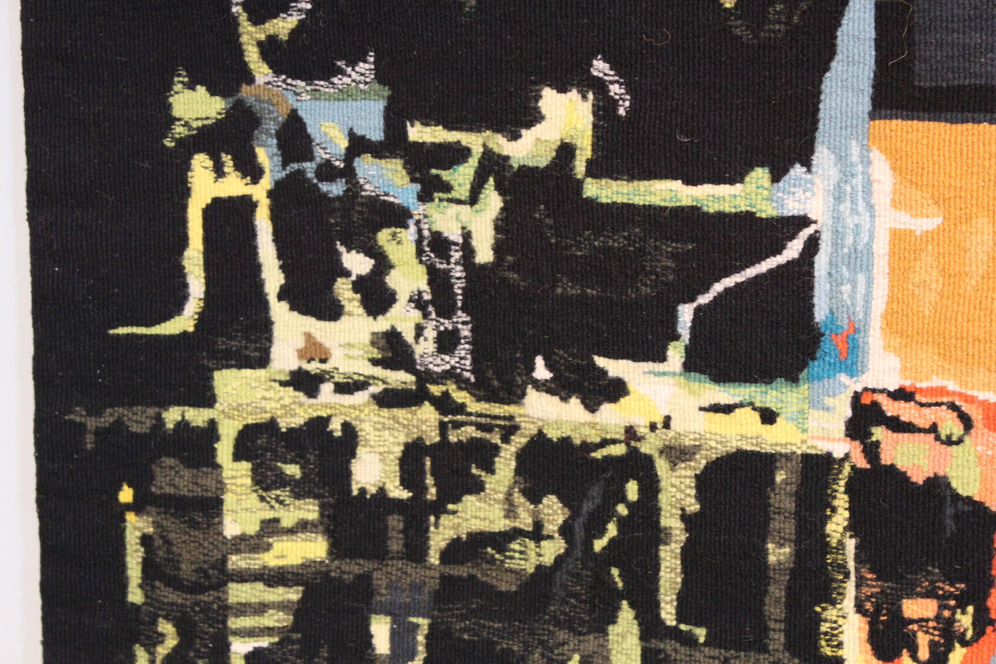 A tapestry titled 