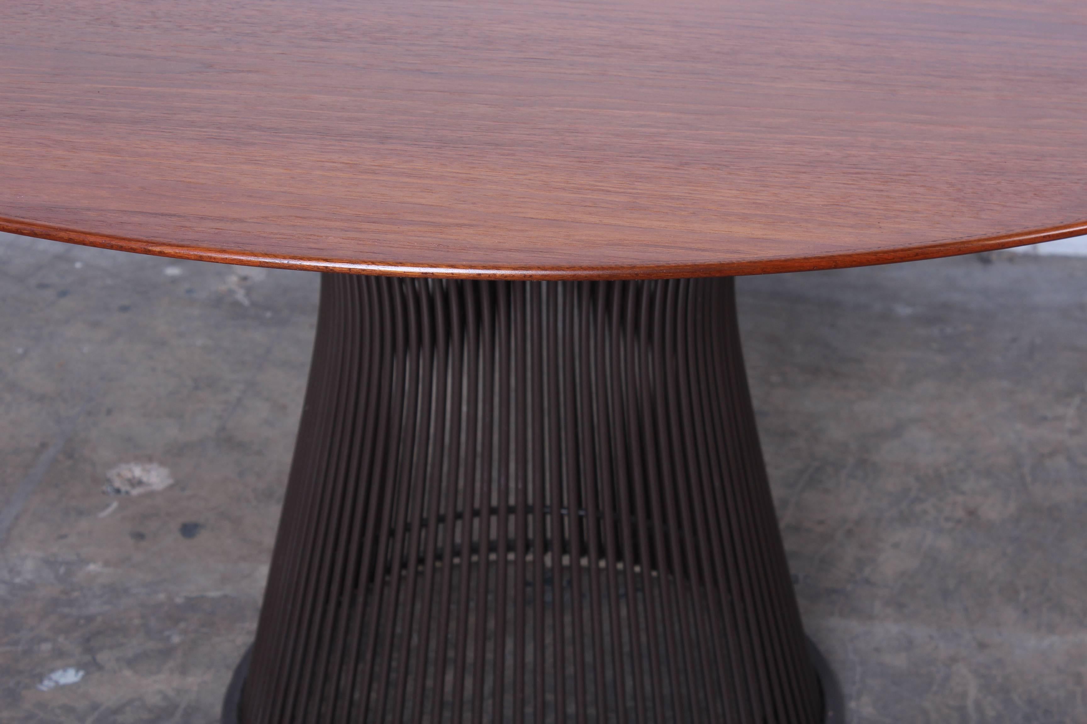 Late 20th Century Teak and Bronze Dining Table by Warren Platner for Knoll