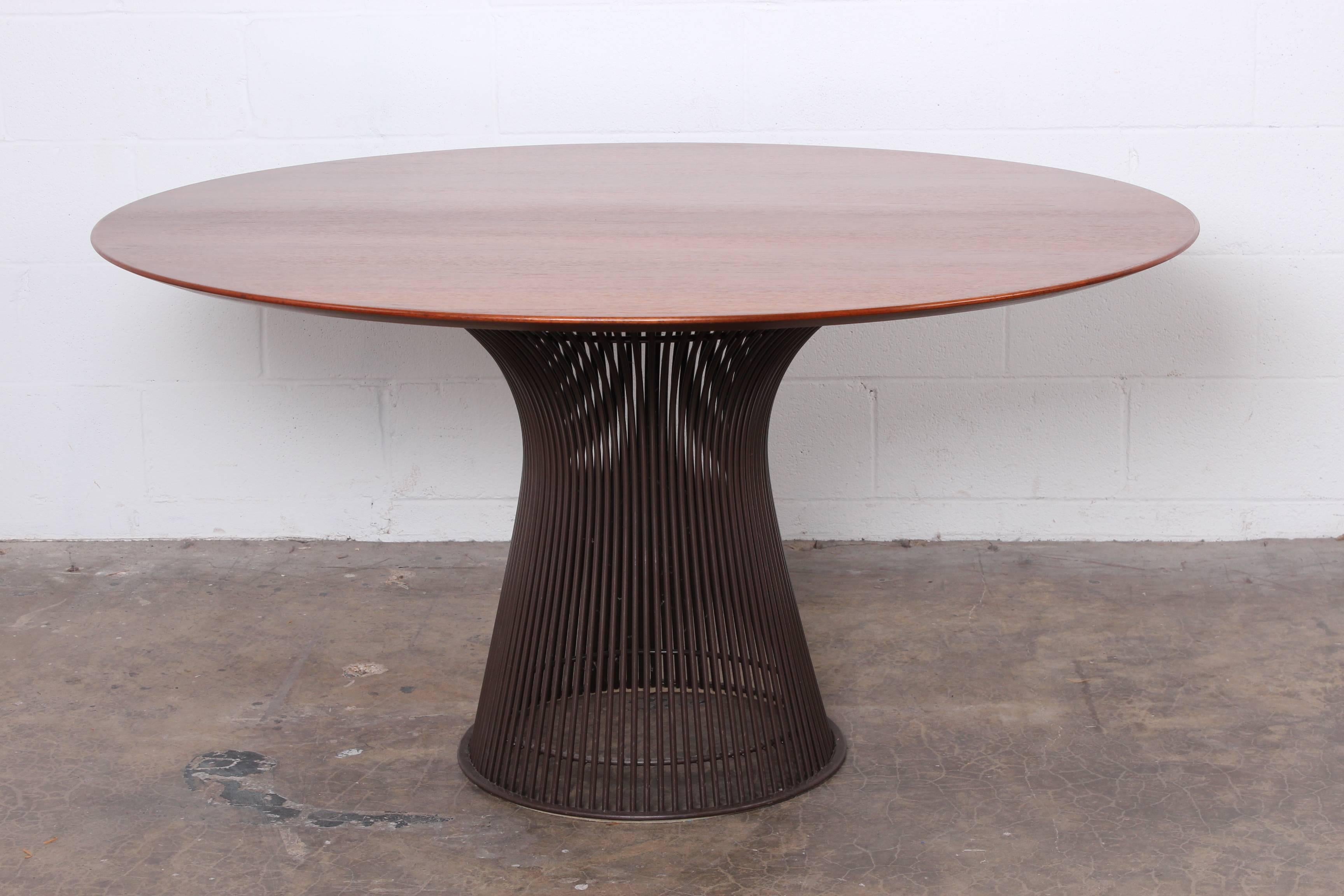 Teak and Bronze Dining Table by Warren Platner for Knoll 1