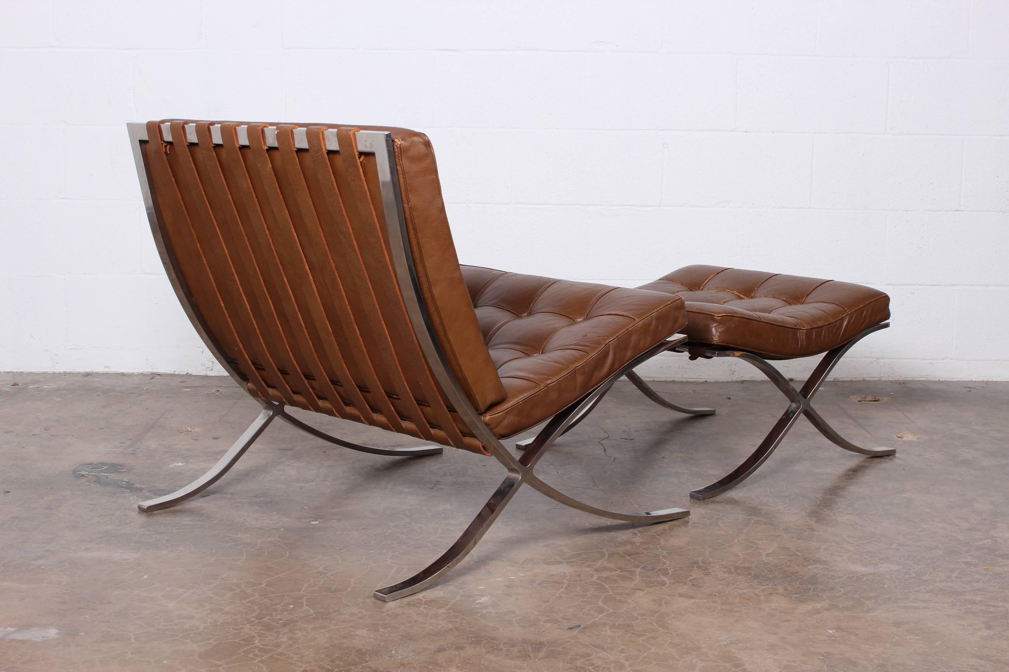 Barcelona Chair and Ottoman by Mies van der Rohe for Knoll In Good Condition In Dallas, TX