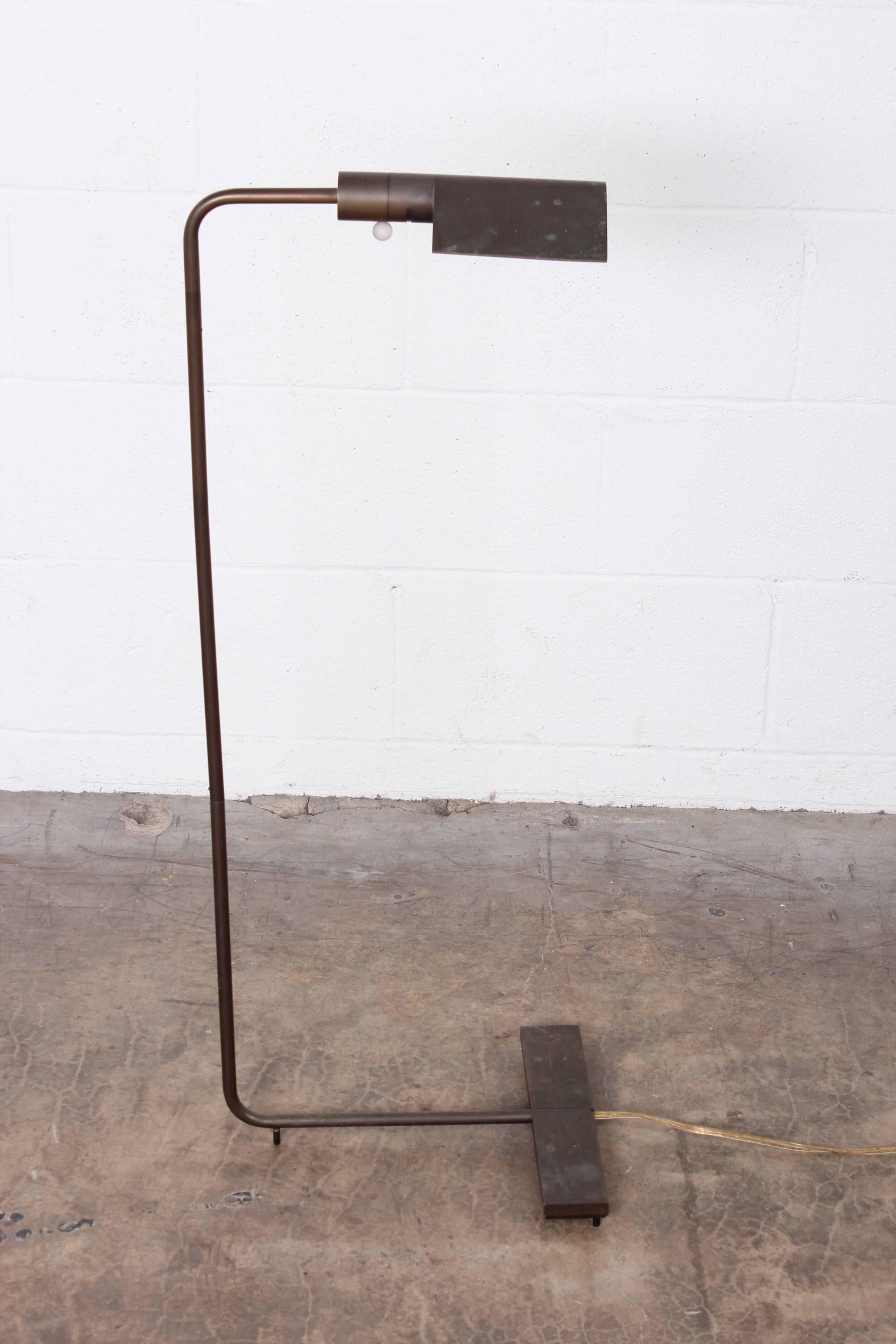 Patinated Bronze Floor Lamp by Cedric Hartman 1