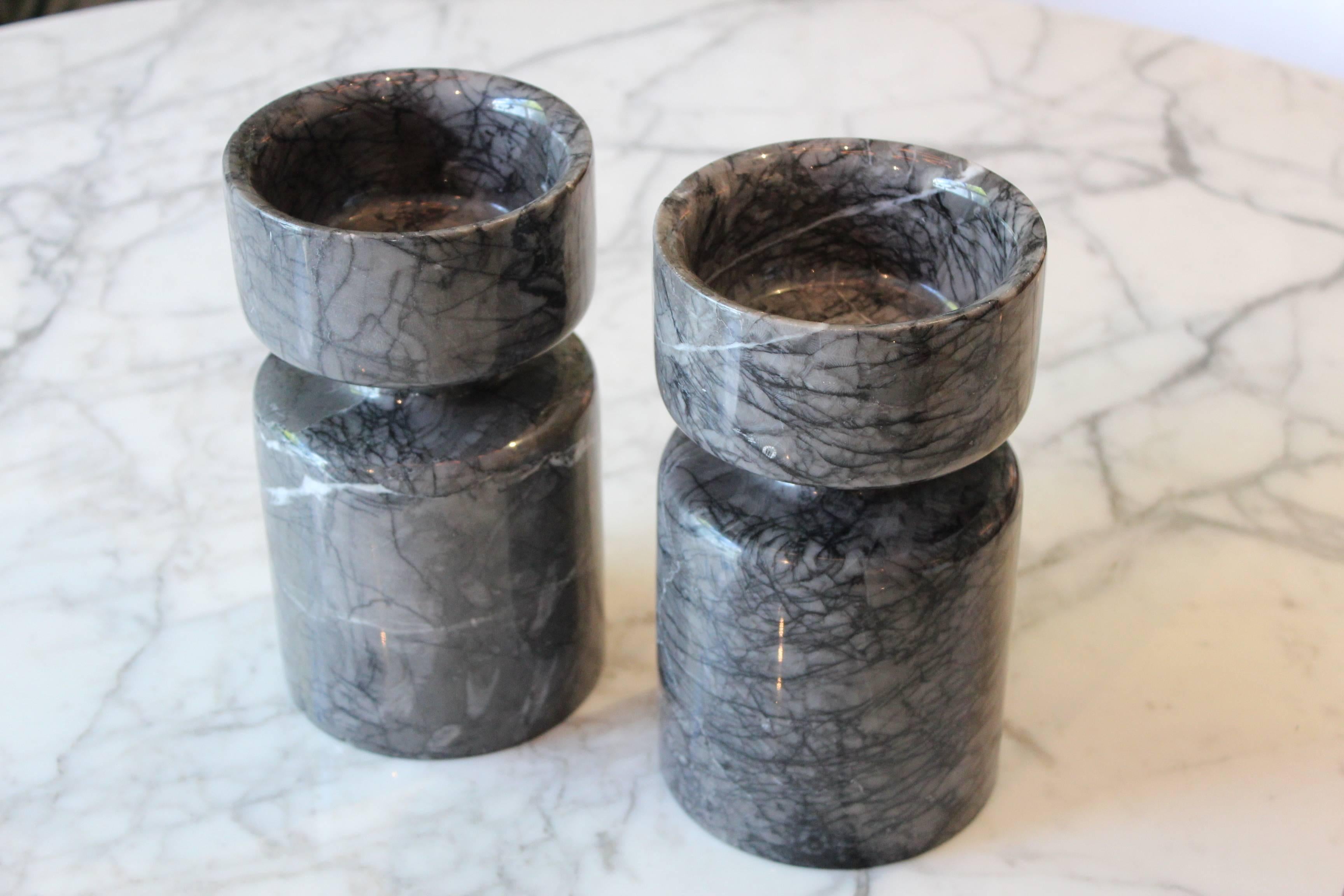 Pair of Reversible Marble Vases by Angelo Mangiarotti  1