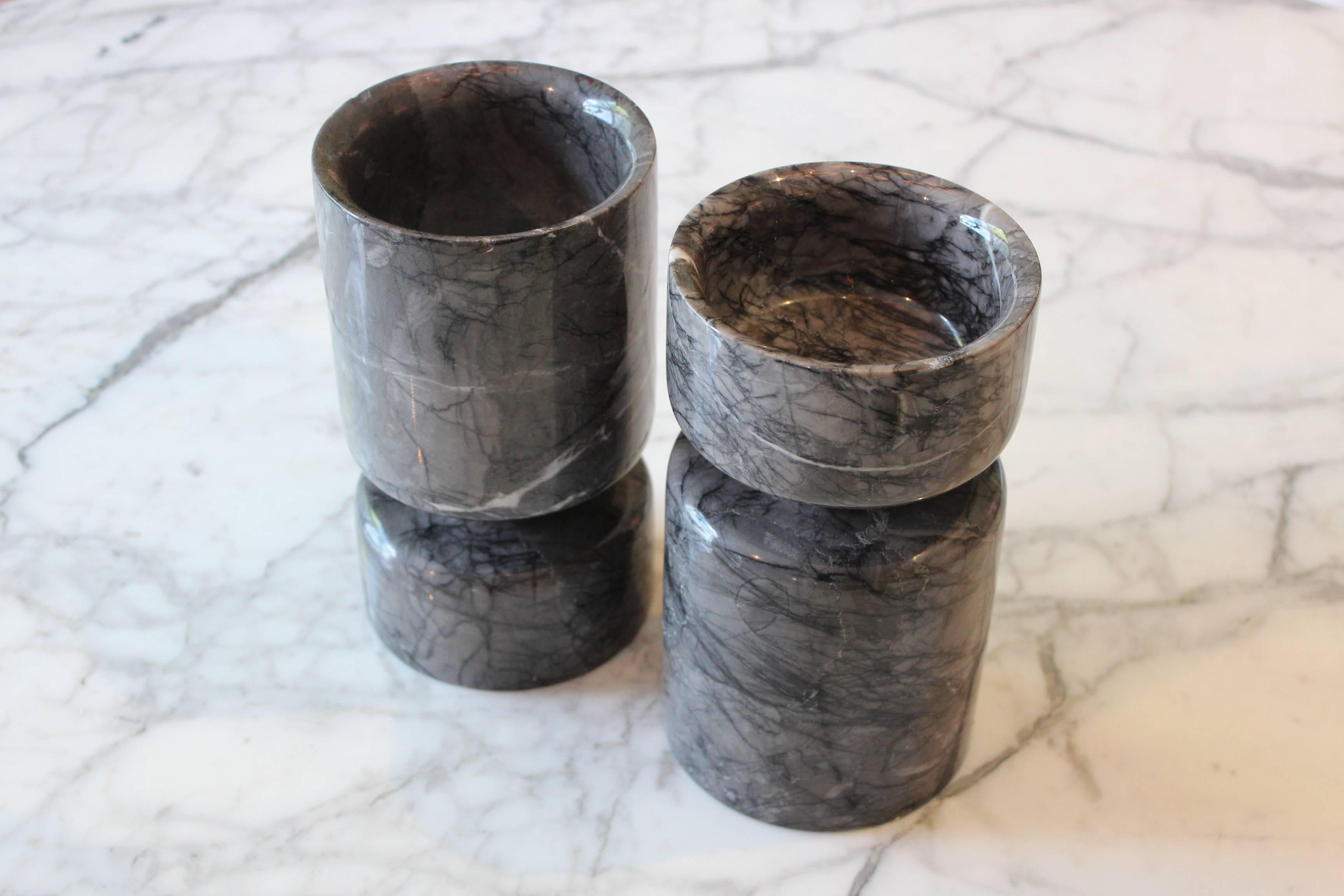 Pair of Reversible Marble Vases by Angelo Mangiarotti 2