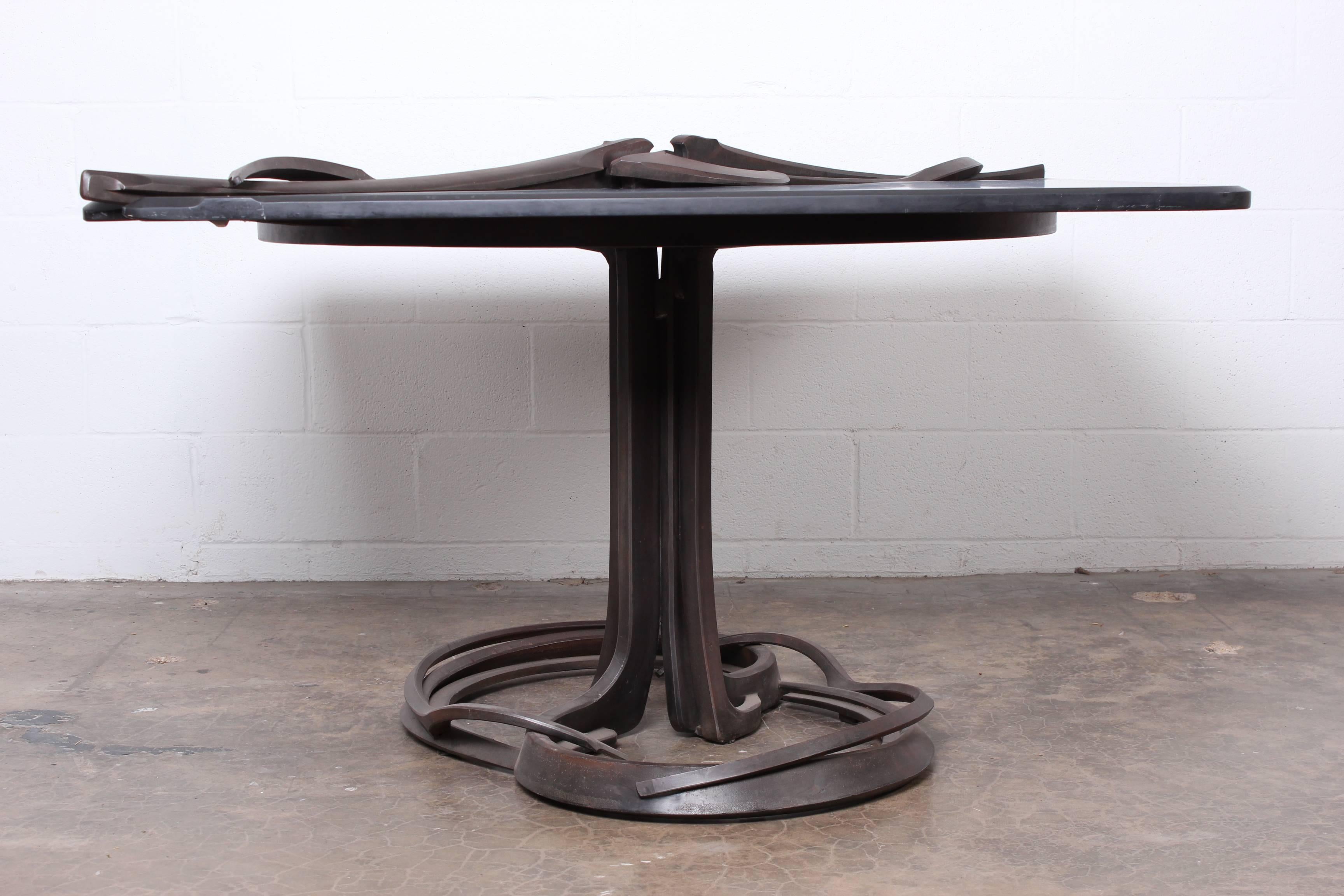 Late 20th Century Rare Pair of Dining Tables by Albert Paley