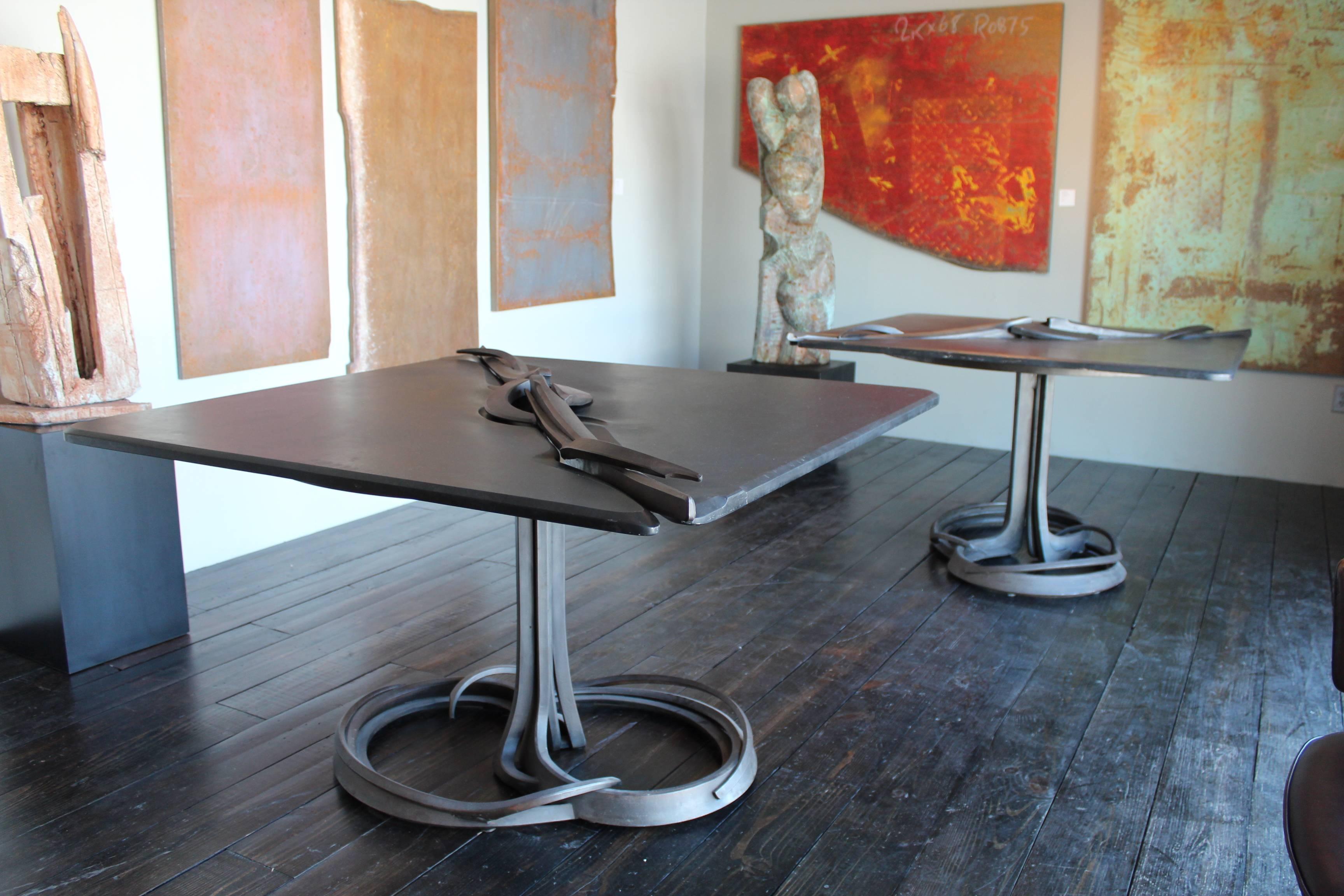 Rare Pair of Dining Tables by Albert Paley 4