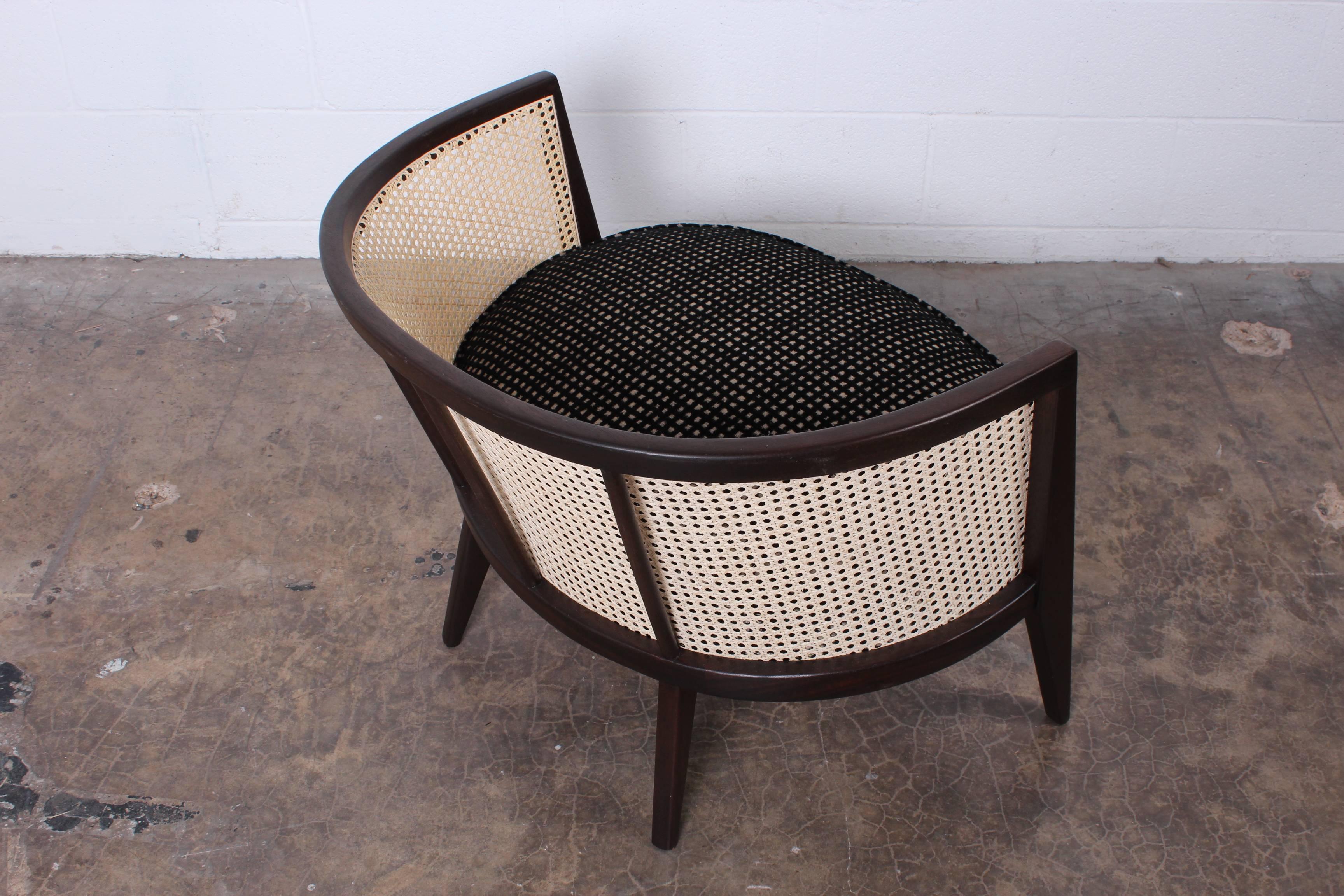 Pair of Cane Back Lounge Chairs by Harvey Probber at 1stDibs