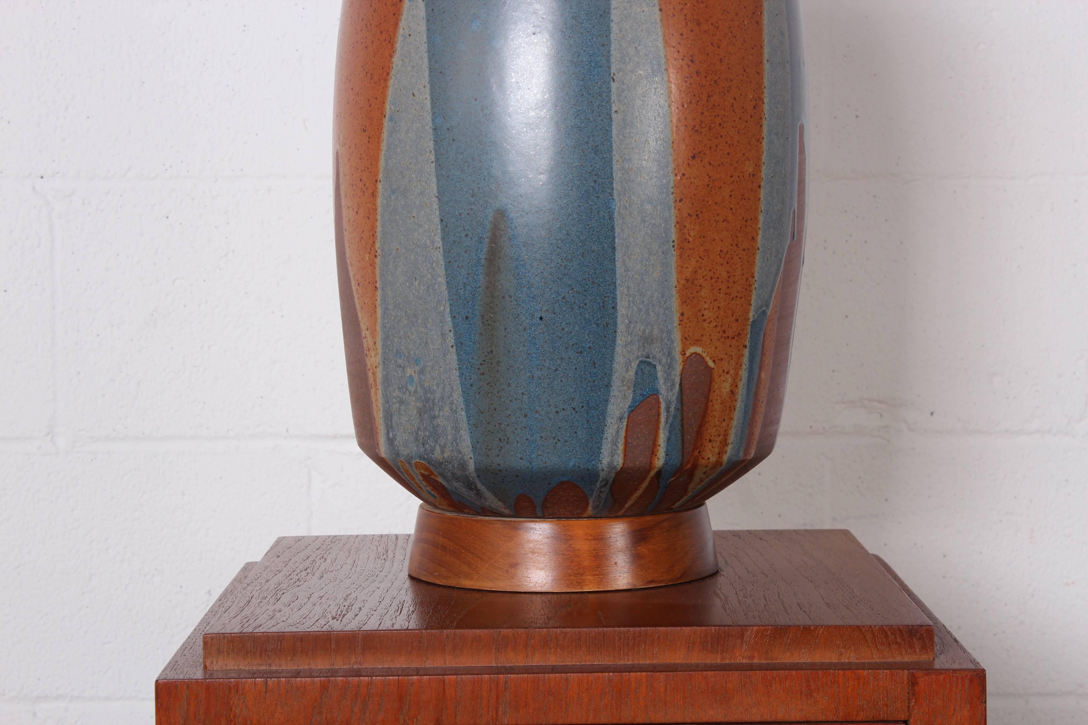 Mid-20th Century Fame Glaze Ceramic Lamp by David Cressey