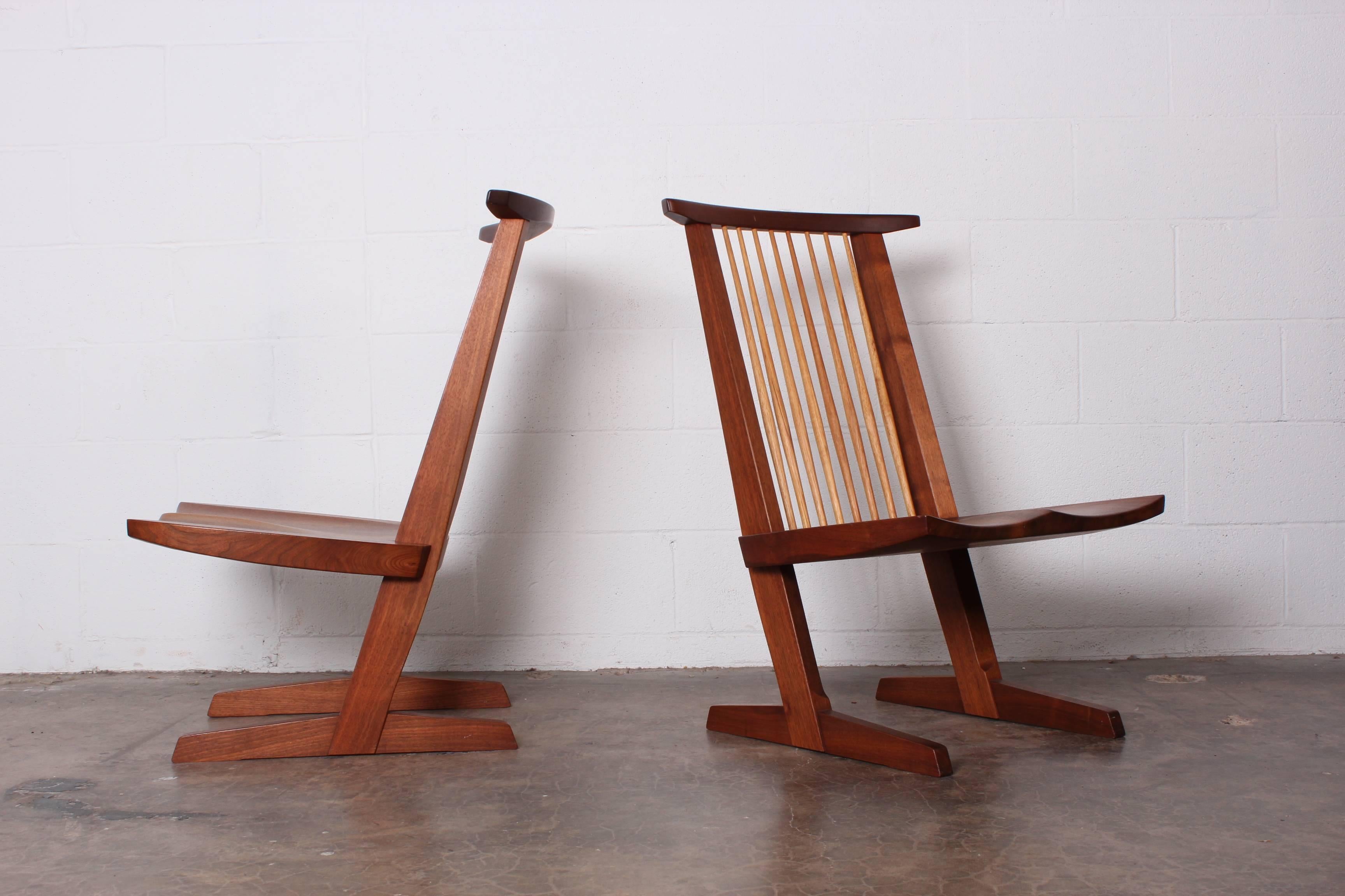 Late 20th Century Pair of Conoid Lounge Chairs by George Nakashima