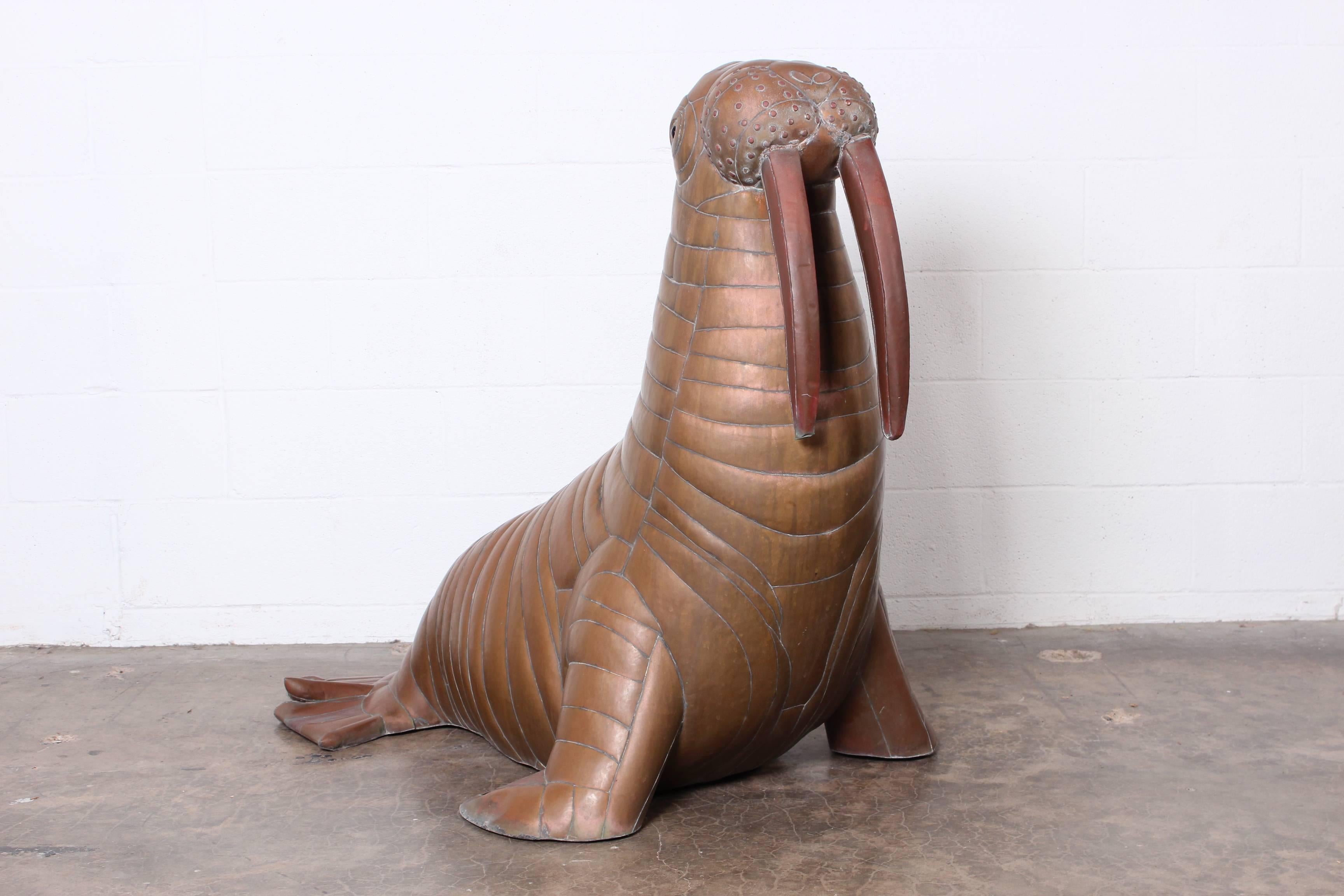 Lifesize Walrus Sculpture by Sergio Bustamante 1