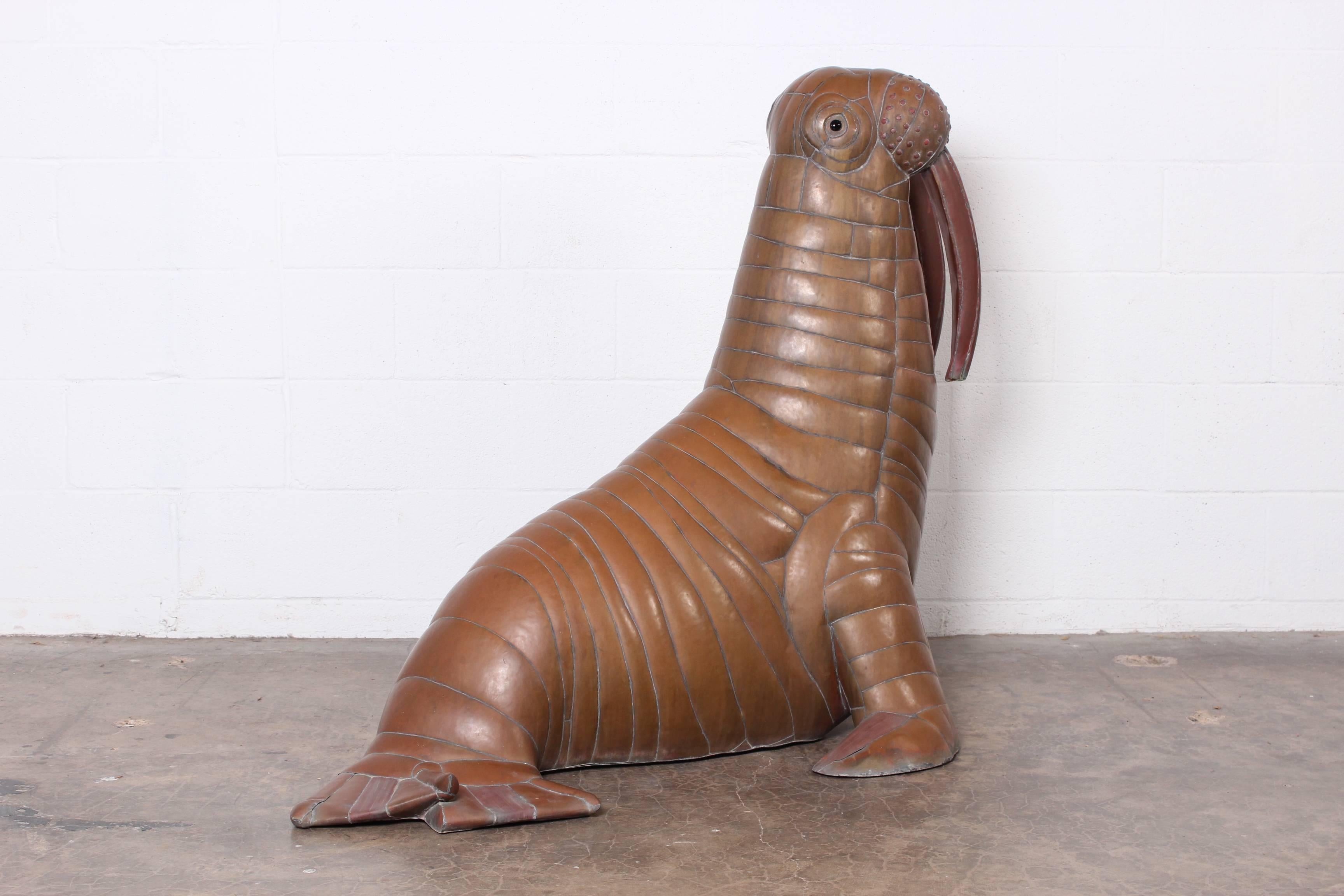 Lifesize Walrus Sculpture by Sergio Bustamante 3