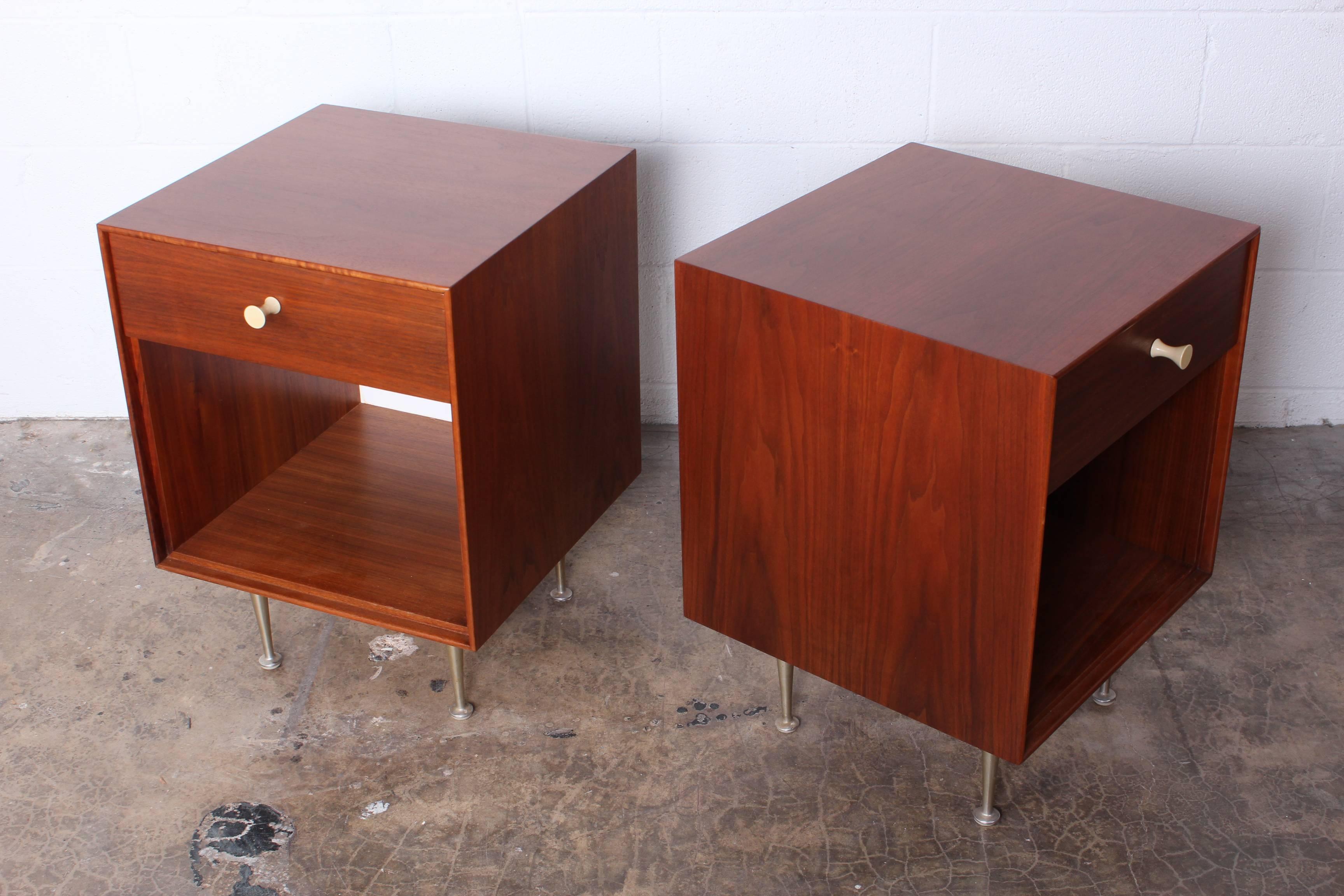 Mid-20th Century Pair of Thin Edge Nightstands by George Nelson