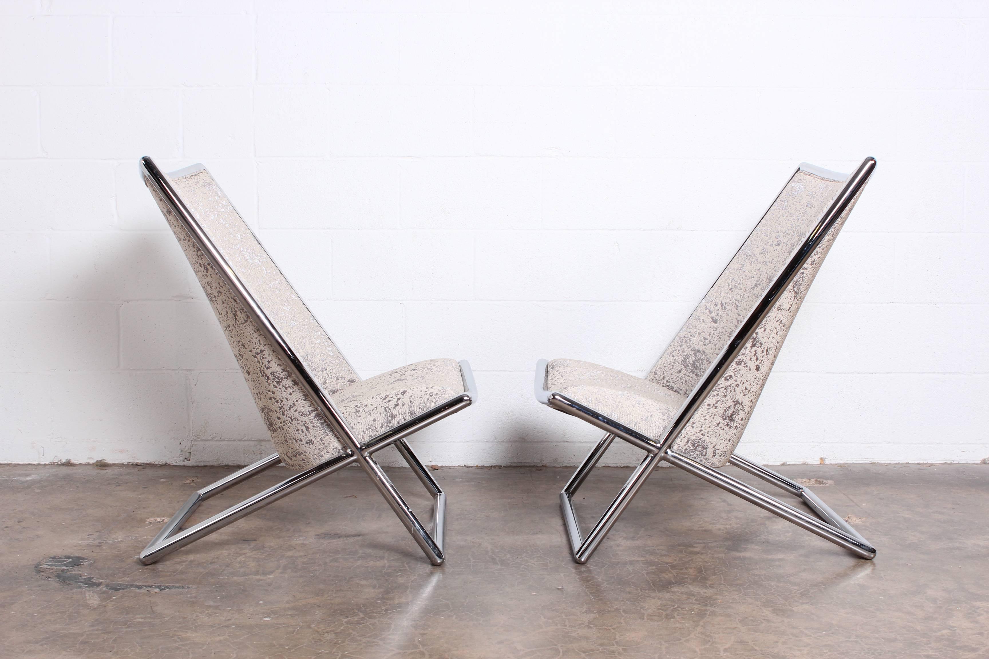 Pair of Scissor Chairs by Ward Bennett 3