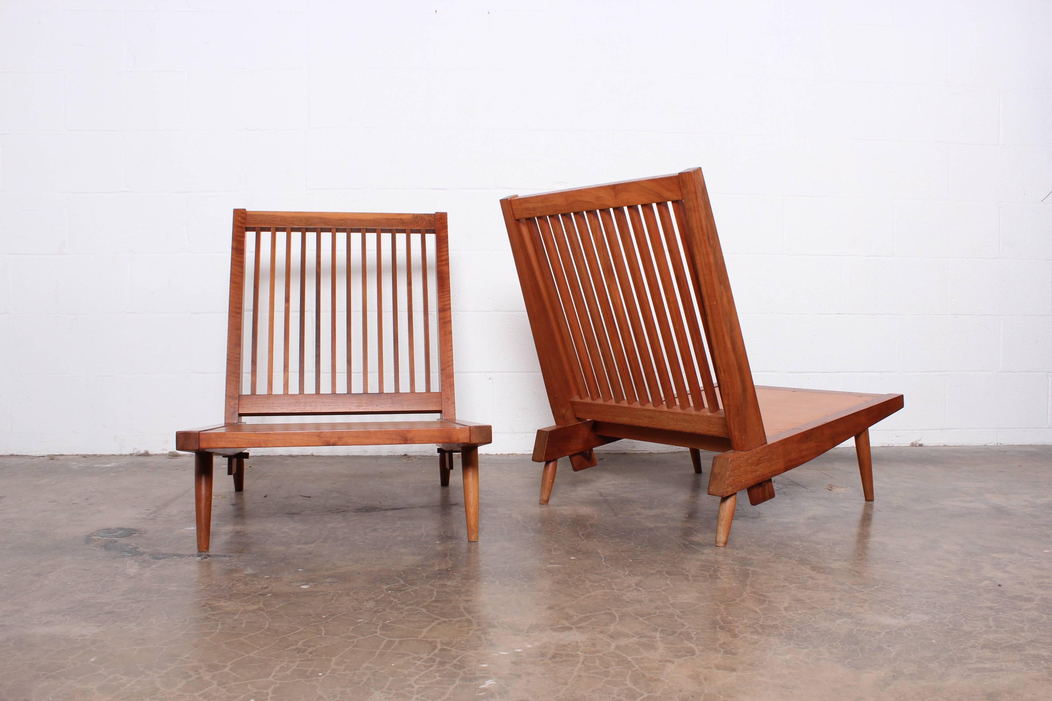Pair of Spindle Back Lounge Chairs by George Nakashima 3