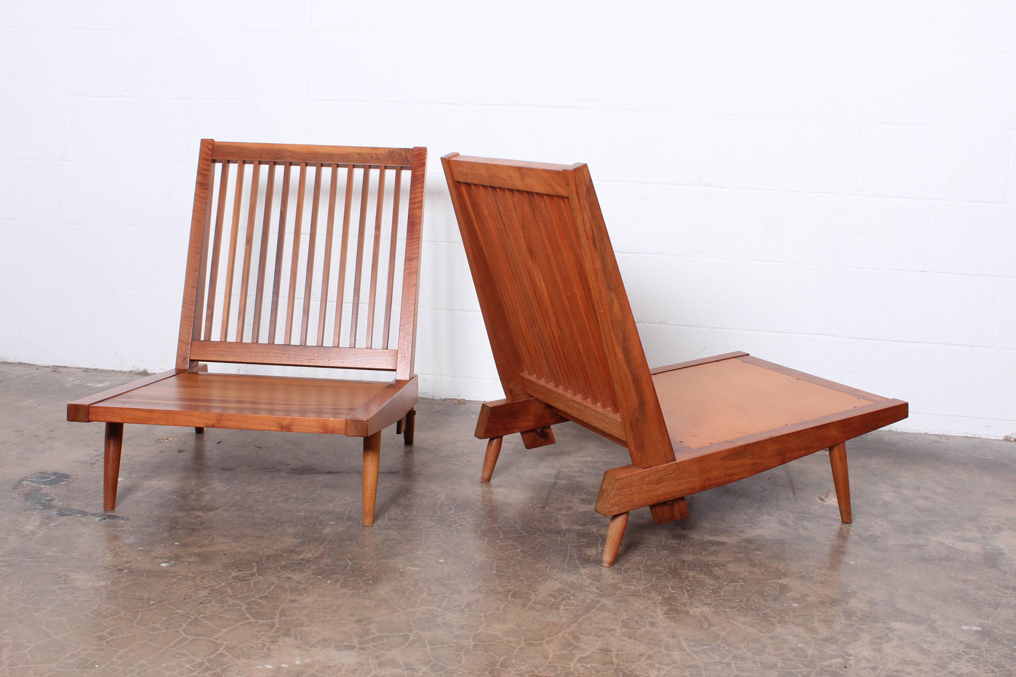Pair of Spindle Back Lounge Chairs by George Nakashima 5