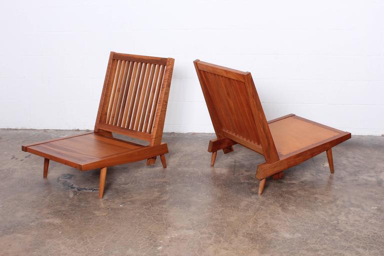 Pair of Spindle Back Lounge Chairs by Nakashima at 1stDibs