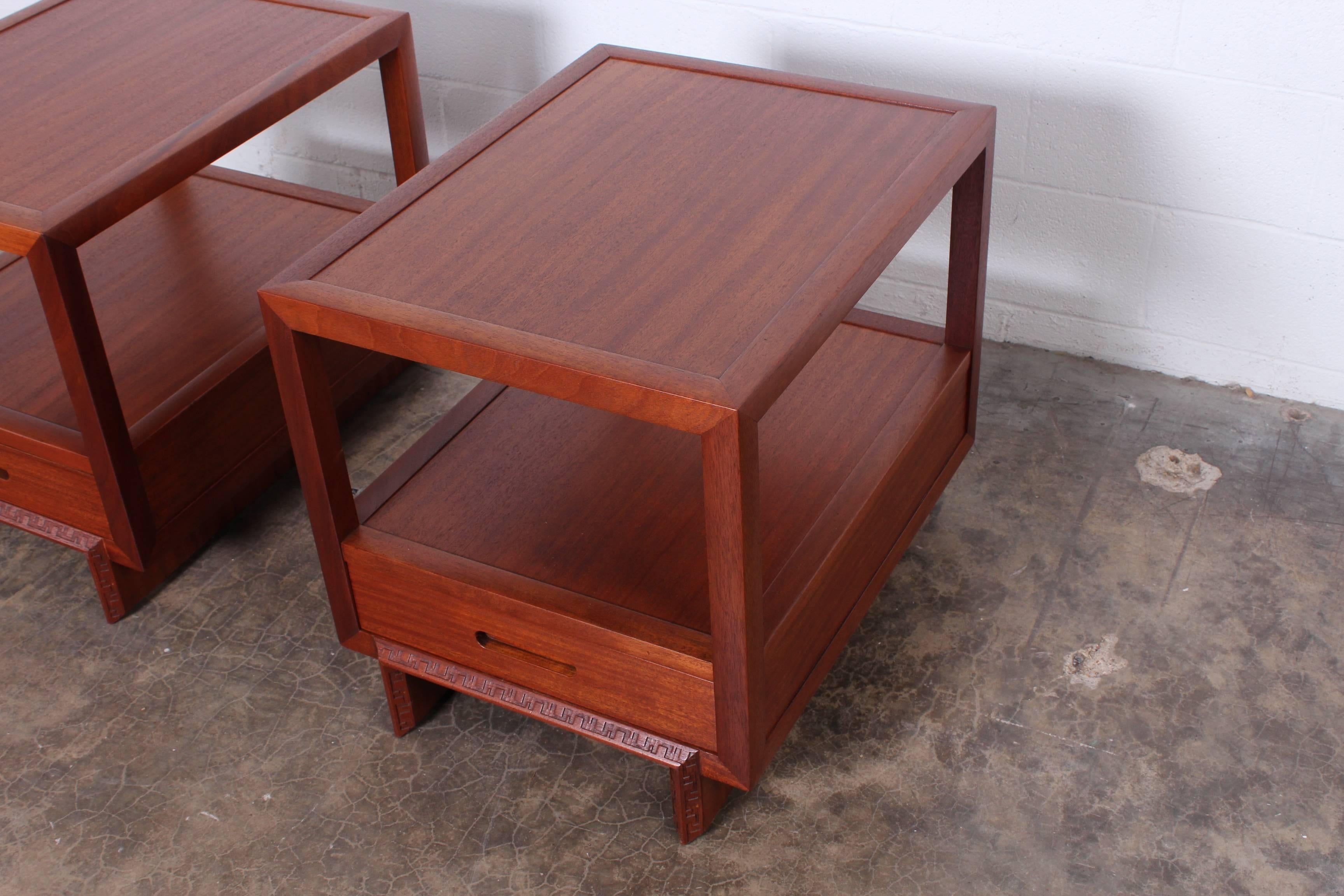 Pair of Nightstands by Frank Lloyd Wright for Henredon 5