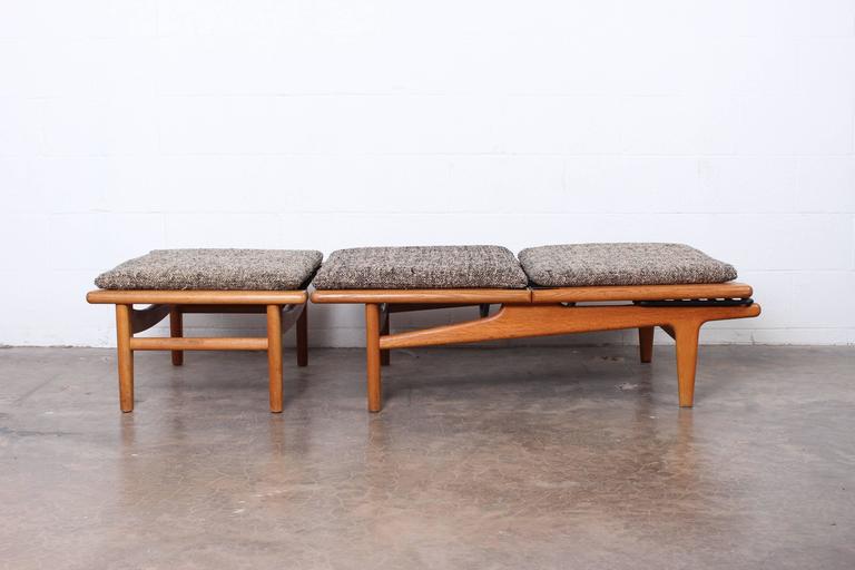 Pair of Oak Chaise Lounges by Hans Wegner For Sale at 1stDibs