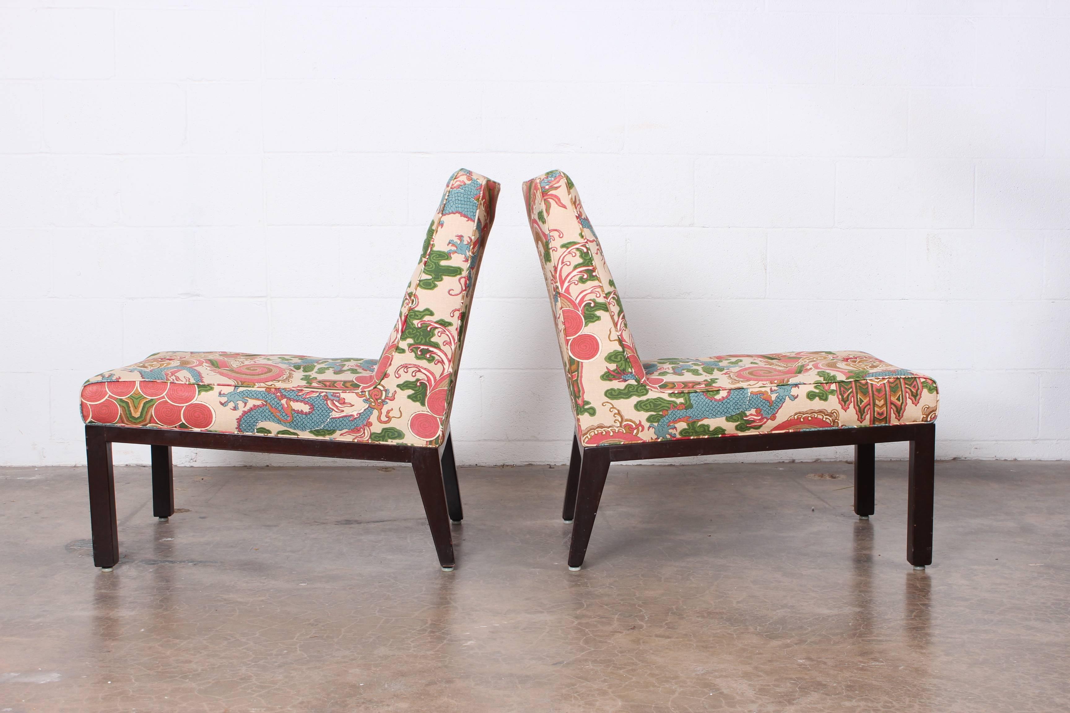 Mid-20th Century Pair of Slipper Chairs by Edward Wormley for Dunbar