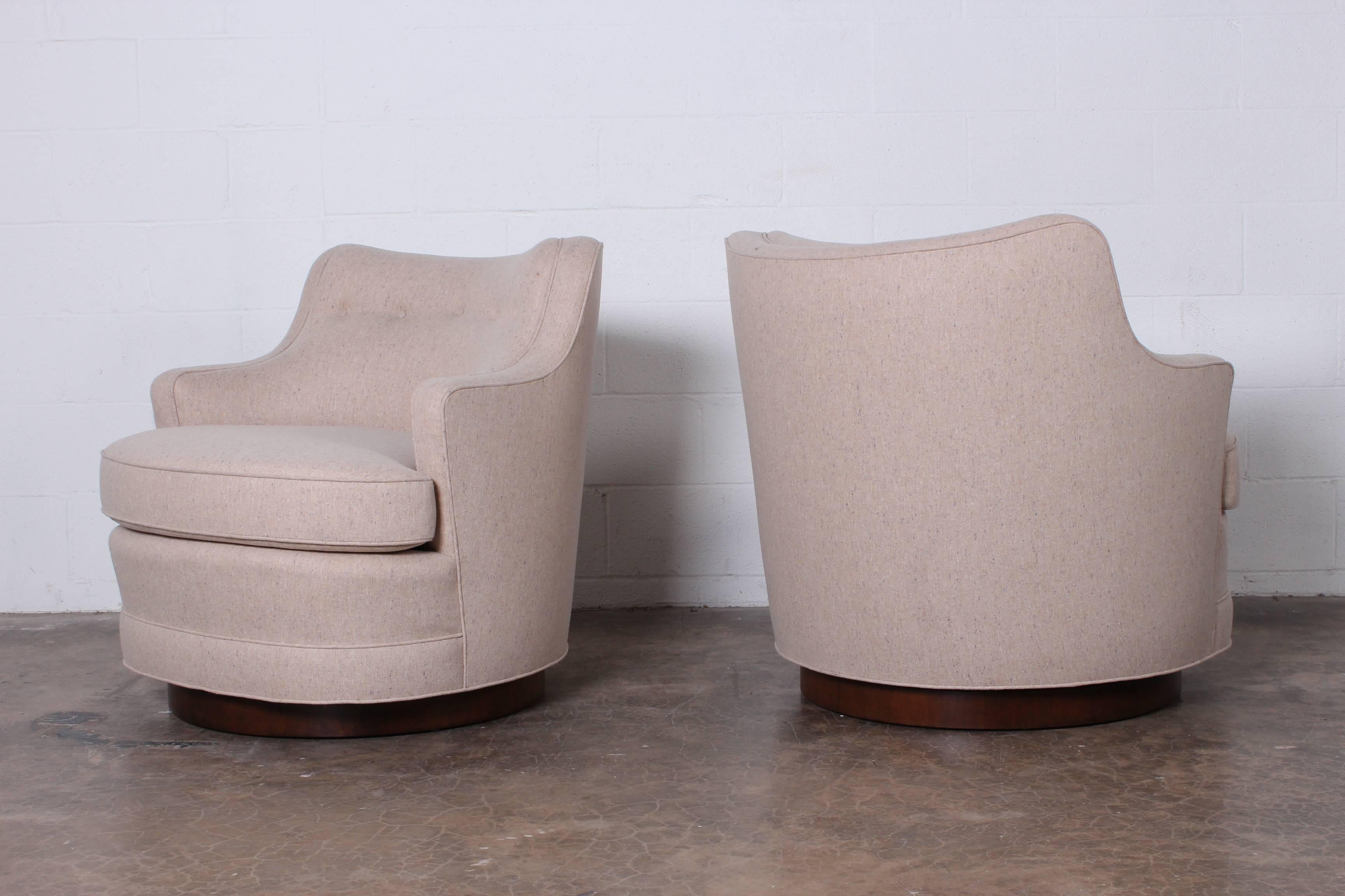 Pair of Dunbar Swivel Chairs by Edward Wormley 1