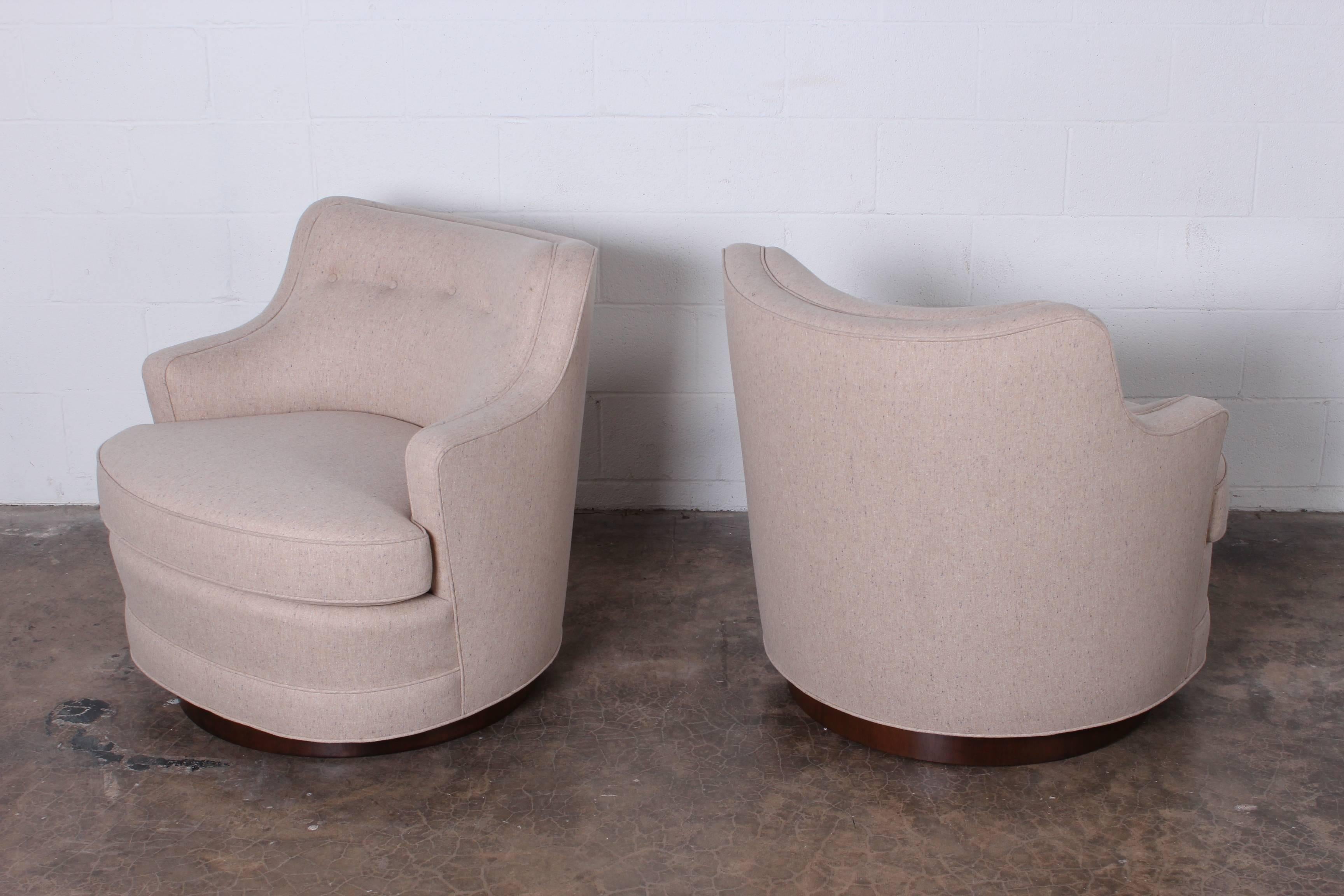 Pair of Dunbar Swivel Chairs by Edward Wormley 4