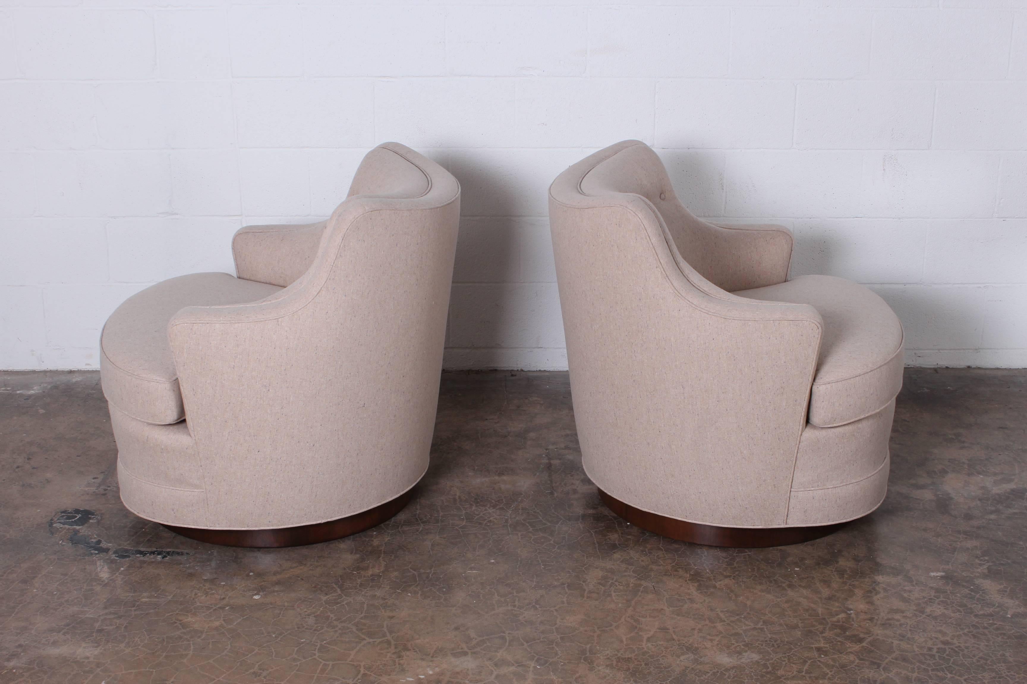 Pair of Dunbar Swivel Chairs by Edward Wormley 3