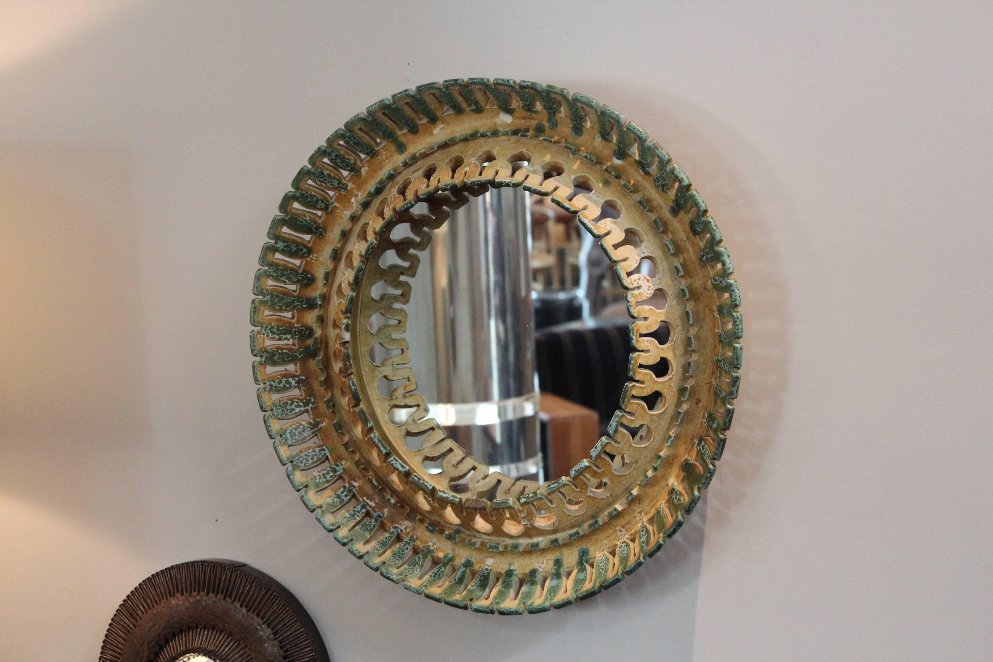Round Ceramic Italian Mirror 1