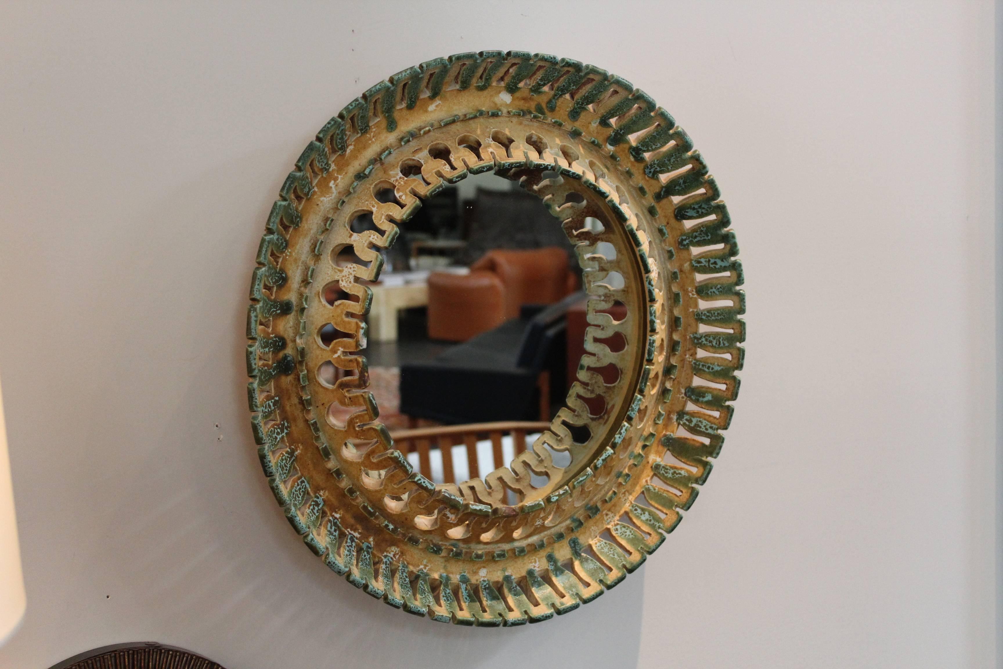 Round Ceramic Italian Mirror 2