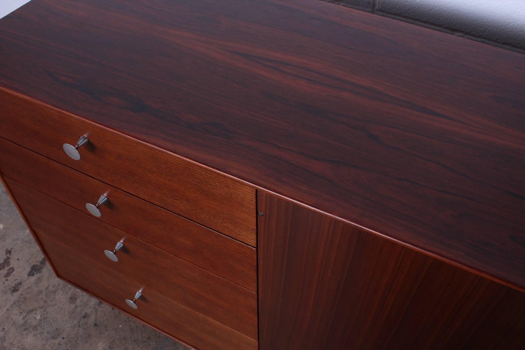 Rosewood and Walnut Thin Edge Cabinet by George Nelson for Herman Miller 2