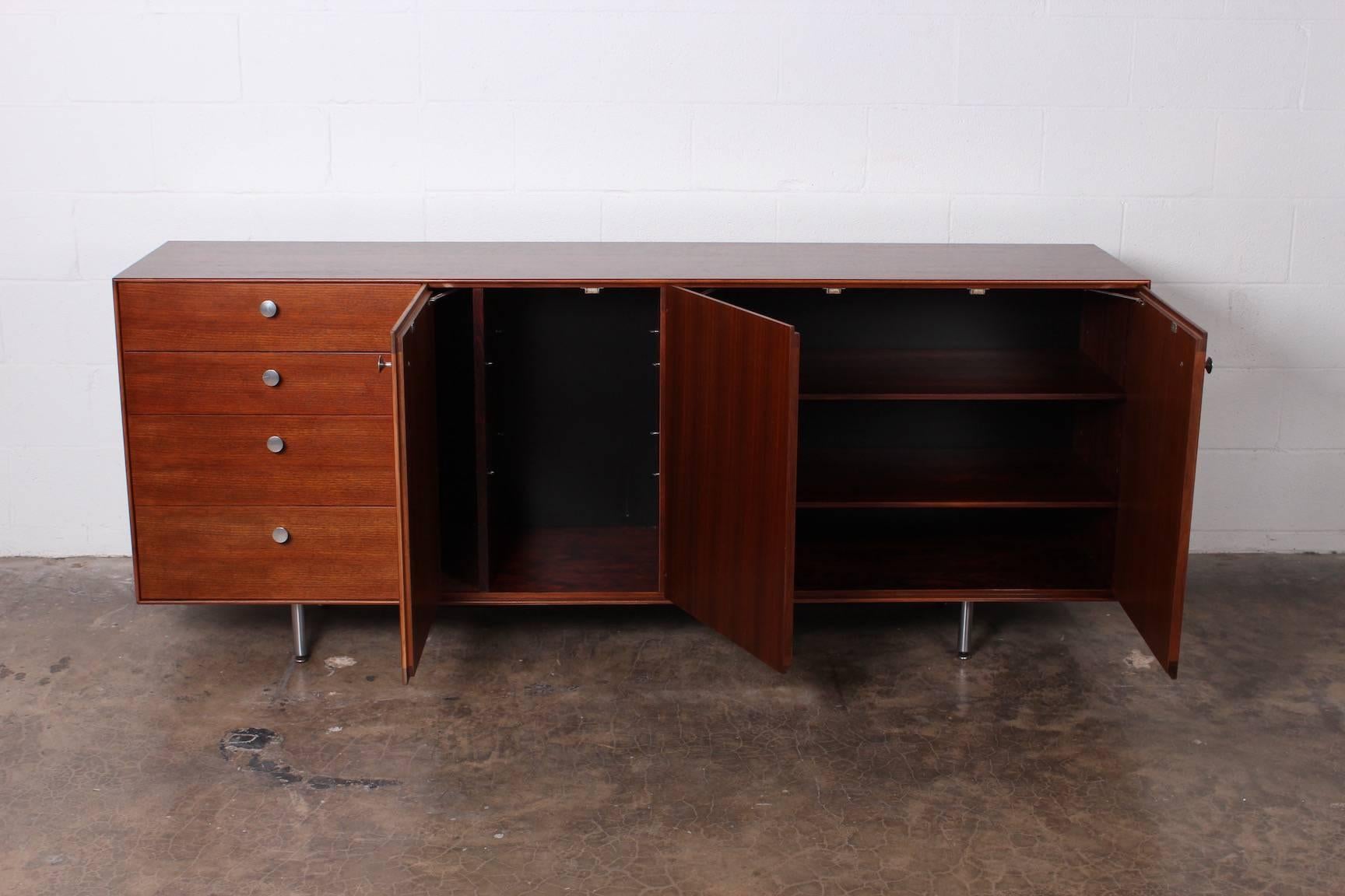 Mid-20th Century Rosewood and Walnut Thin Edge Cabinet by George Nelson for Herman Miller
