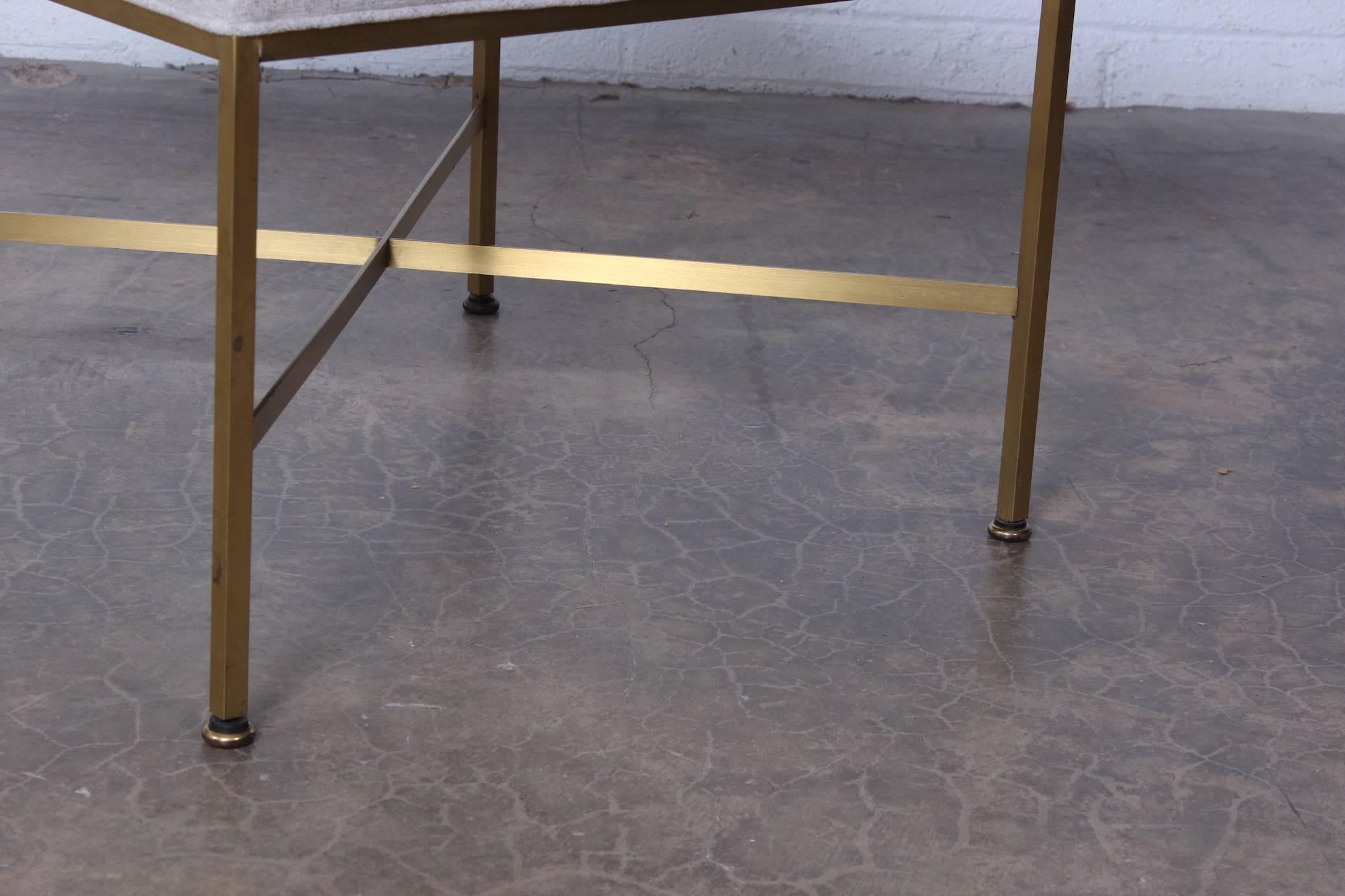 Pair of Brass X-Base Stools by Paul McCobb In Good Condition In Dallas, TX