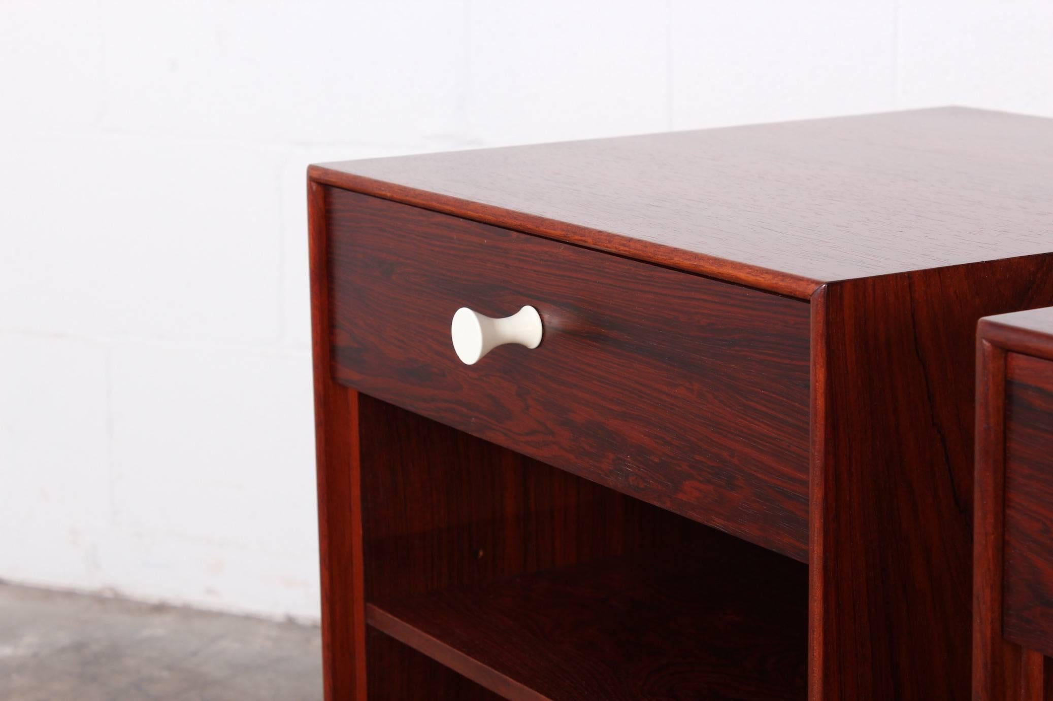 Pair of Rosewood Thin Edge Nightstands by George Nelson In Excellent Condition In Dallas, TX