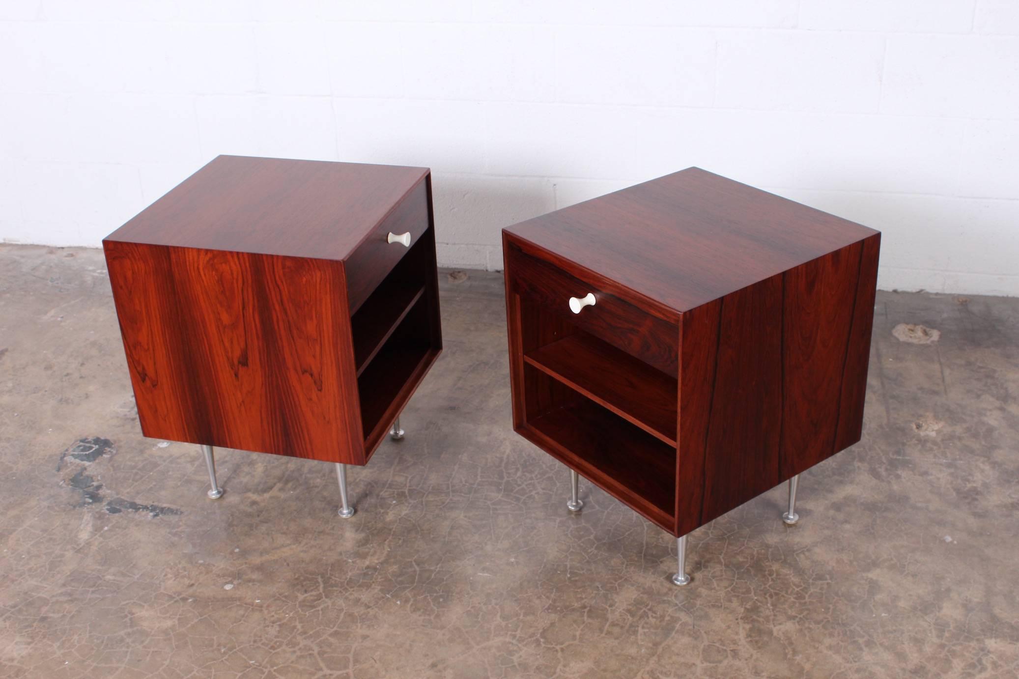 Mid-20th Century Pair of Rosewood Thin Edge Nightstands by George Nelson