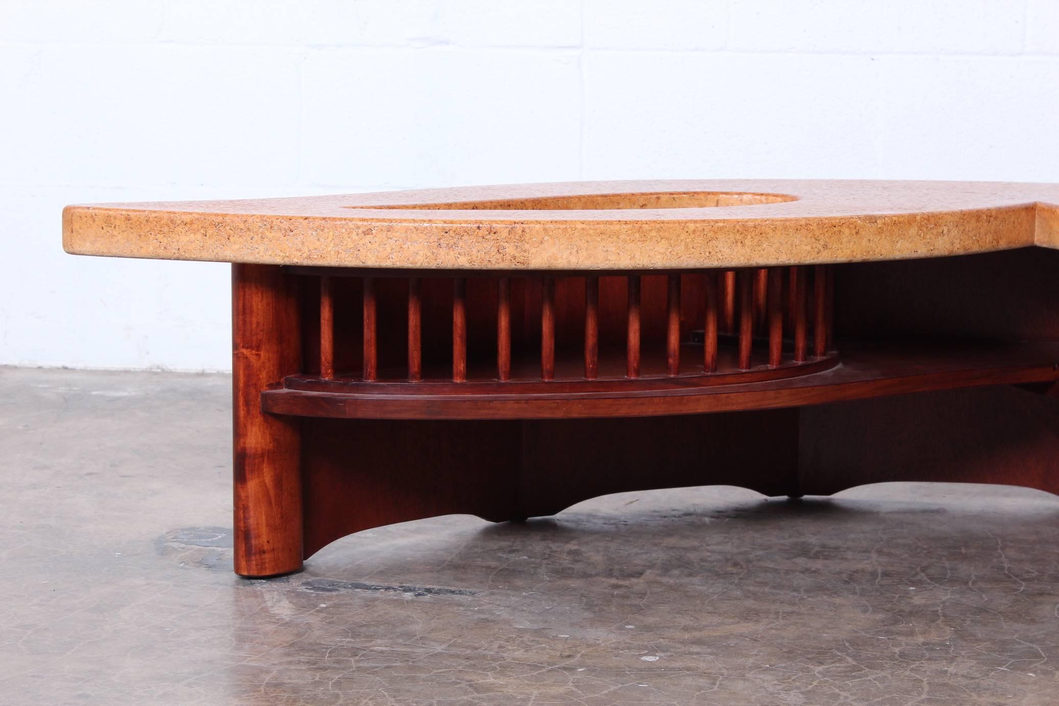 Unusual Cork Top Coffee Table by Paul Frankl In Excellent Condition In Dallas, TX