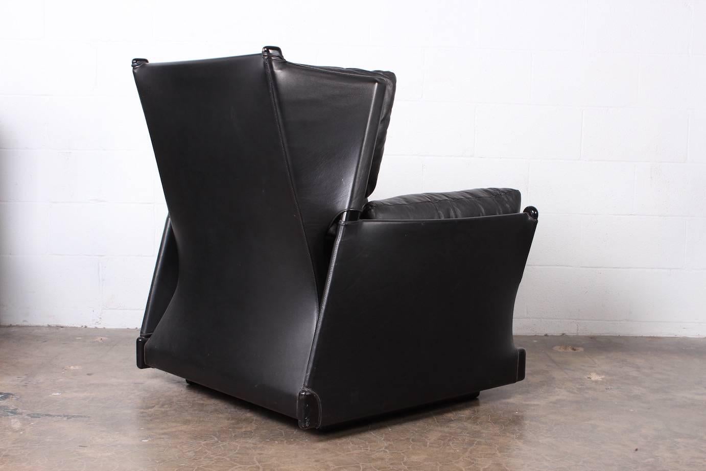 Pair of Rare Leather Armchairs by Piero De Martini for Cassina 1