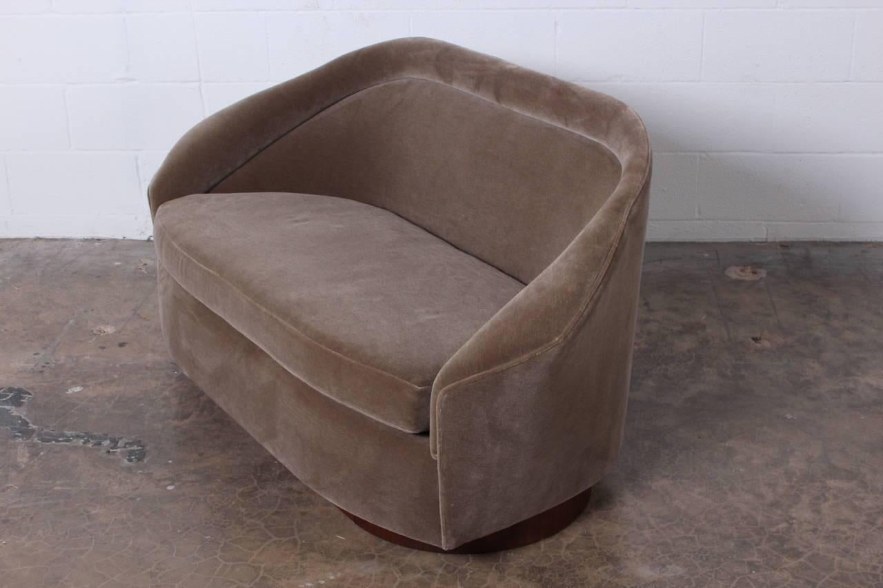 Settee by Adrian Pearsall in Mohair 1