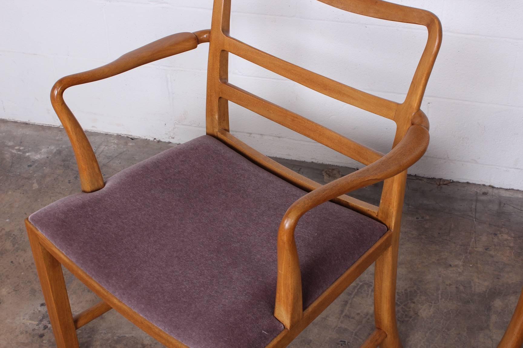 Mid-20th Century Set of Eight Dining Chairs by Edward Wormley for Dunbar