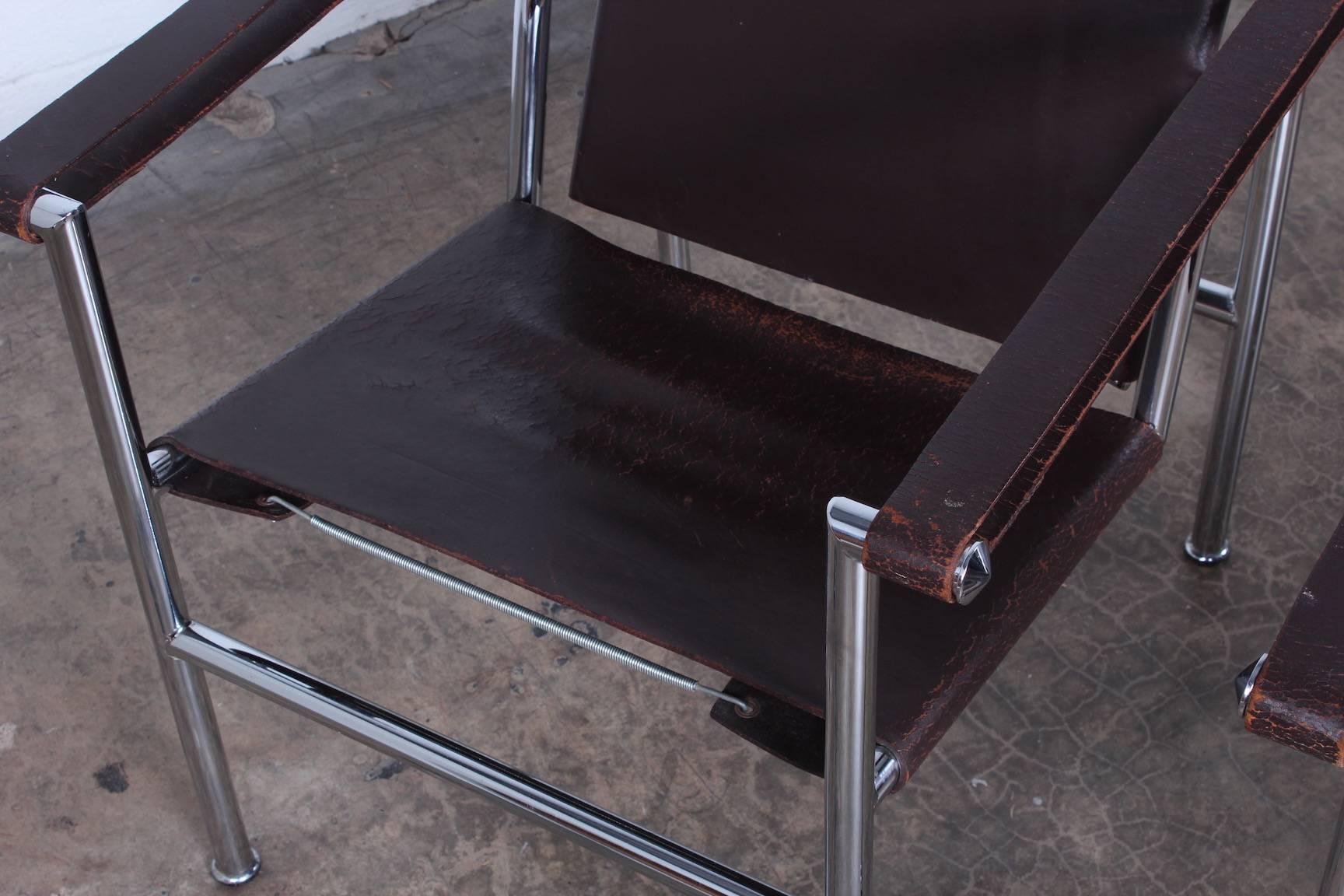 Mid-20th Century Pair of LC-1 Chairs by Le Corbusier