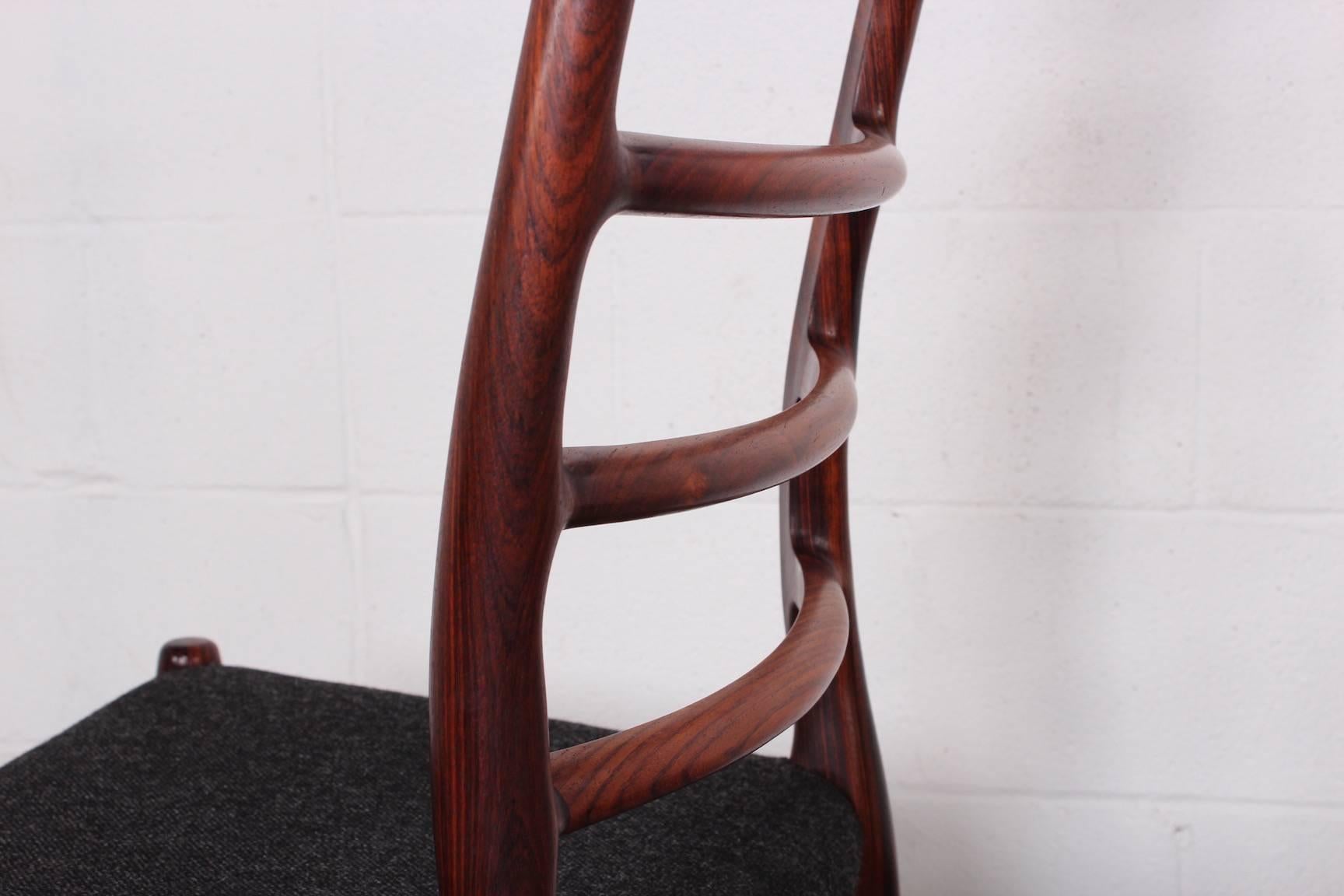 Set of Eight Rosewood Model 82 Dining Chairs by Niels Møller 1