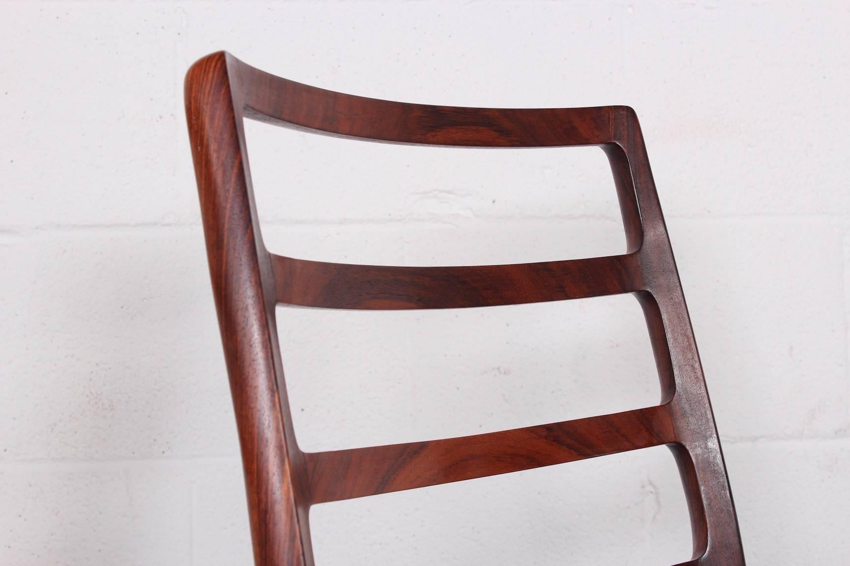 Set of Eight Rosewood Model 82 Dining Chairs by Niels Møller 2