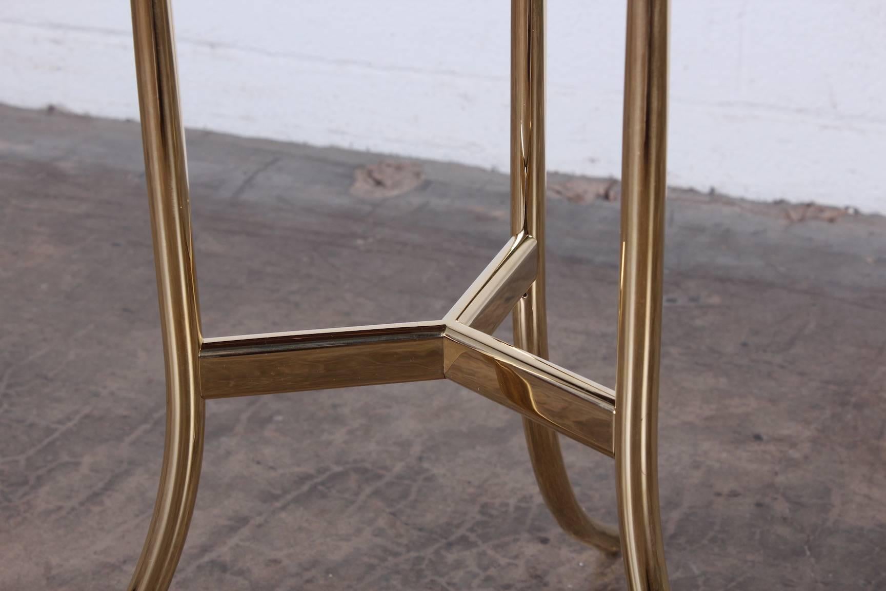 Late 20th Century Cedric Hartman Table in Polished Brass and Rosso Granite
