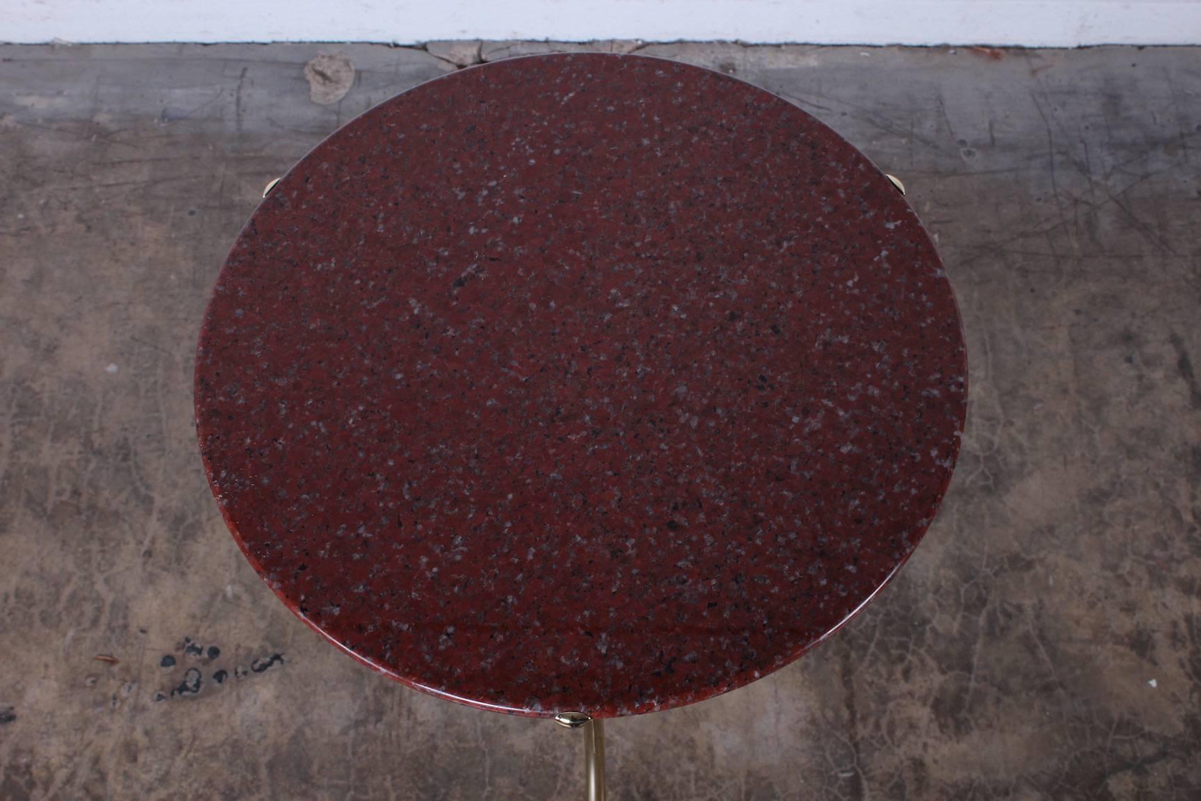 Cedric Hartman Table in Polished Brass and Rosso Granite 1