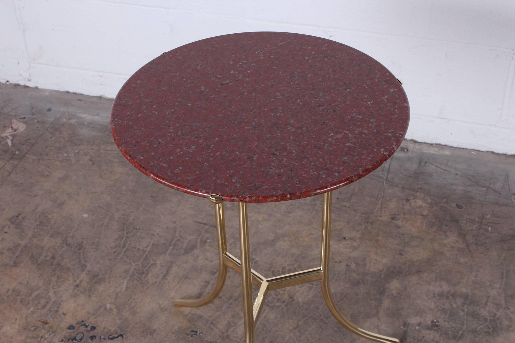 Cedric Hartman Table in Polished Brass and Rosso Granite 2