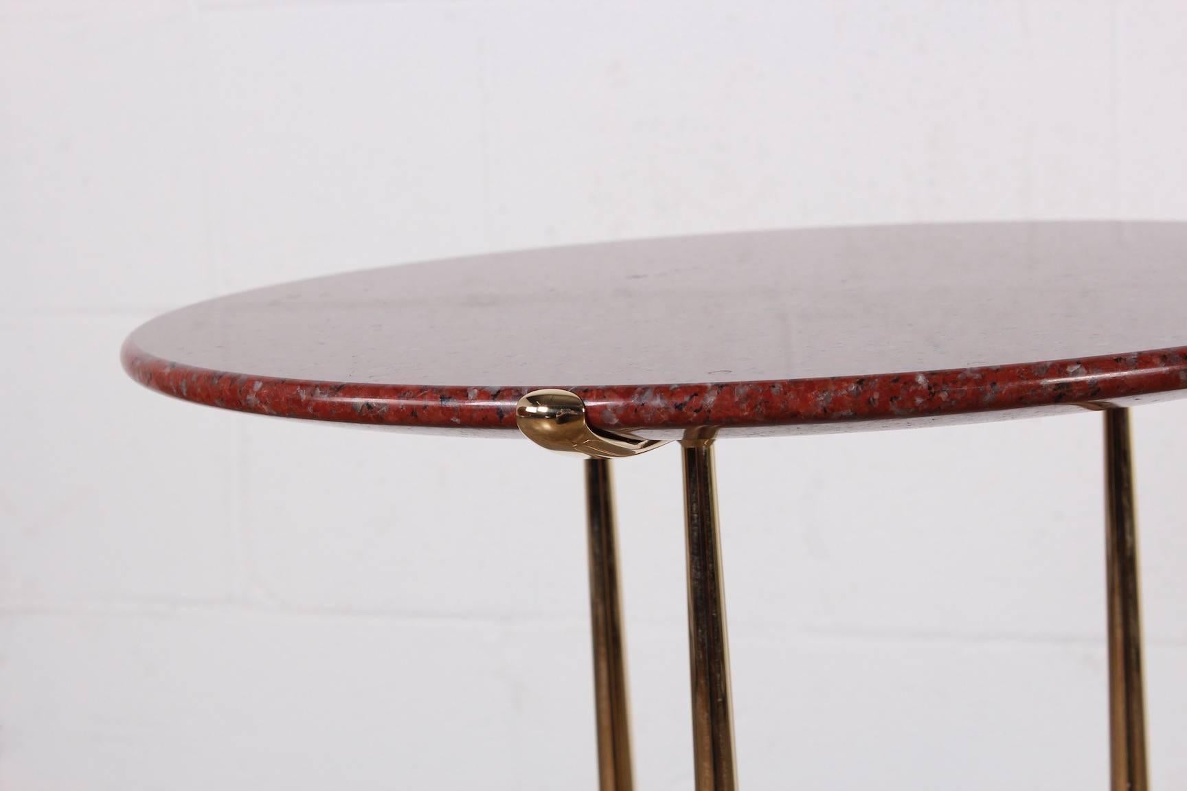 Cedric Hartman Table in Polished Brass and Rosso Granite 4